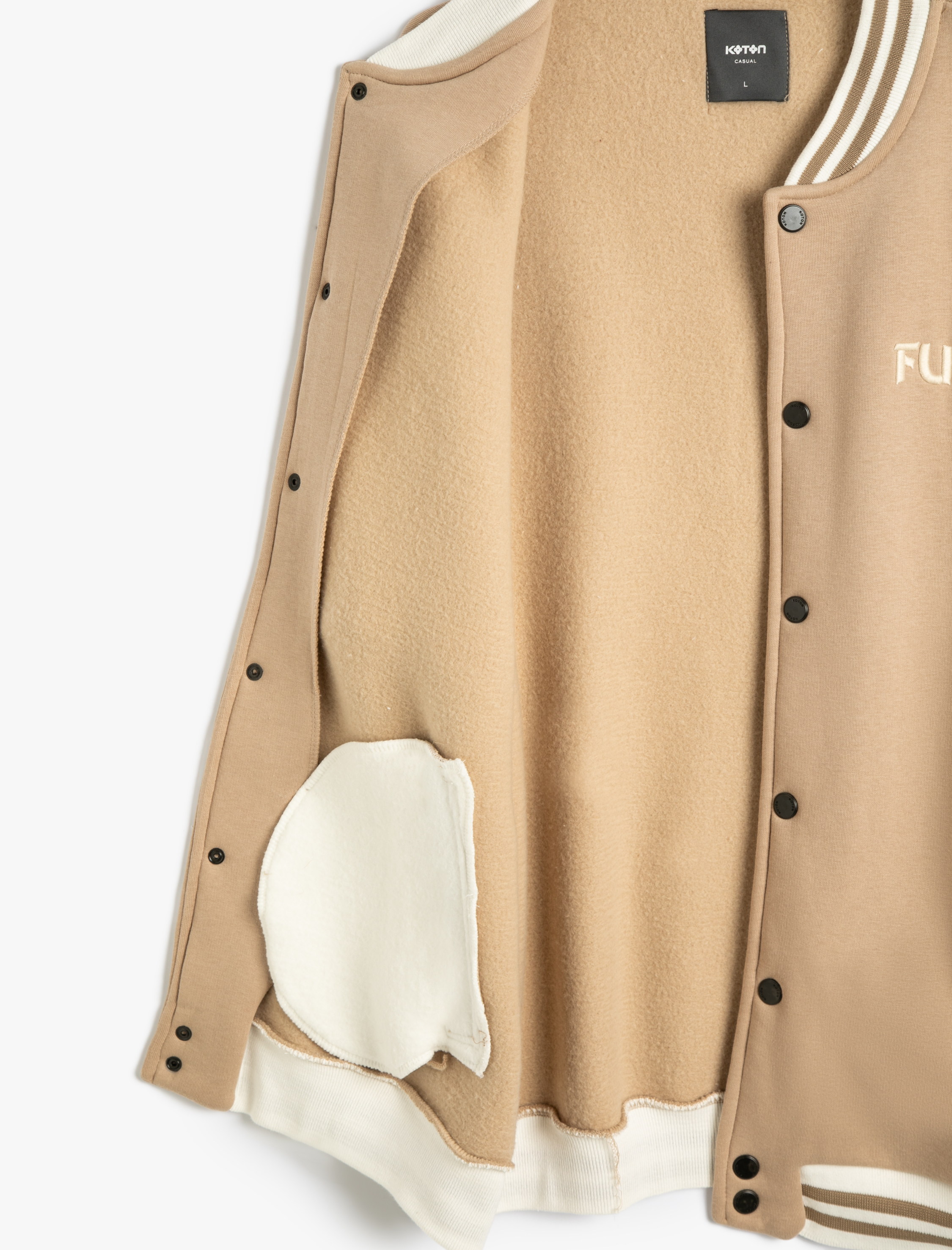   Kolej Ceketi Bomber Yaka Çıtçıt Düğmeli İşlemeli Ribanalı