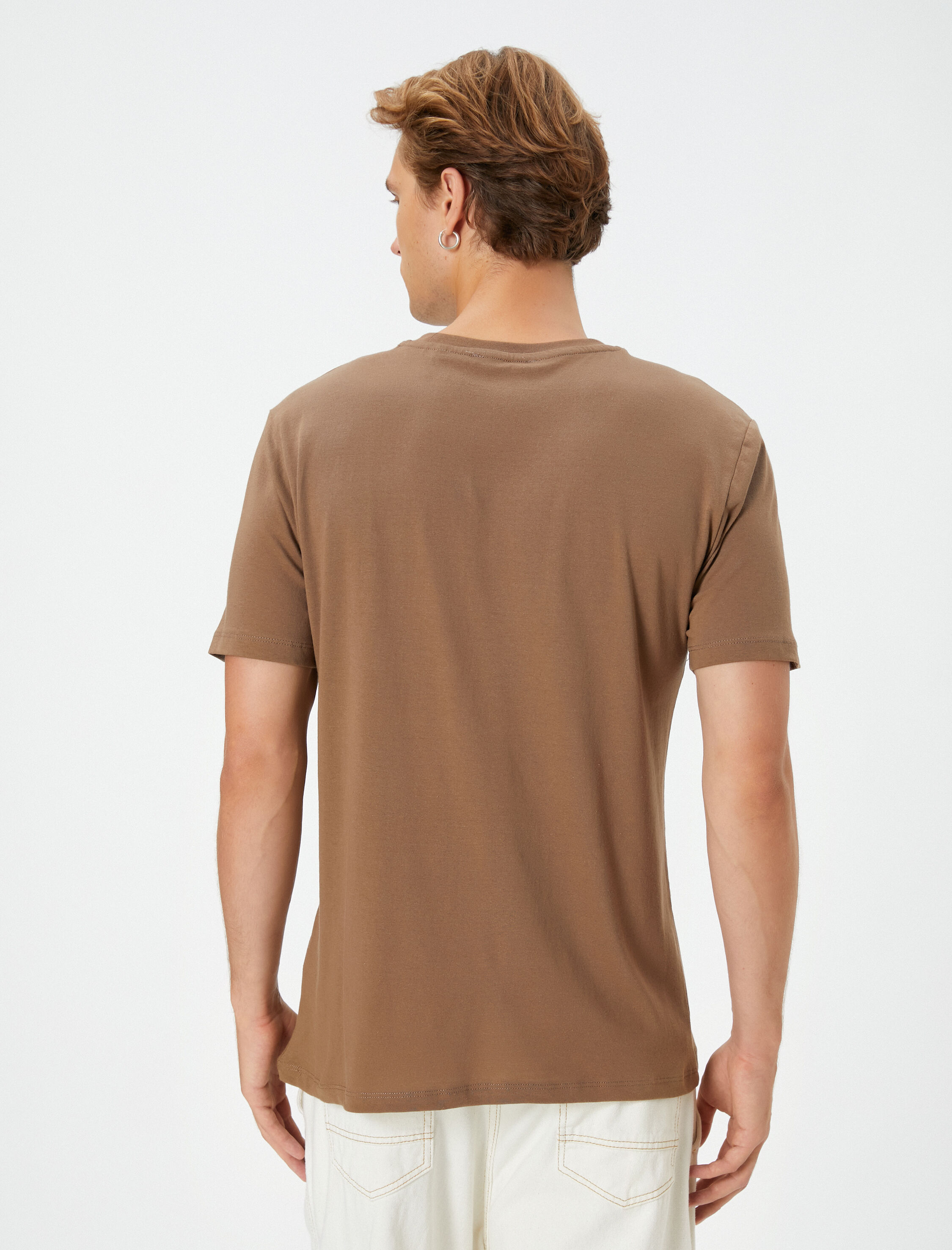   Slogan Baskılı Tişört Bisiklet Yaka Kısa Kollu