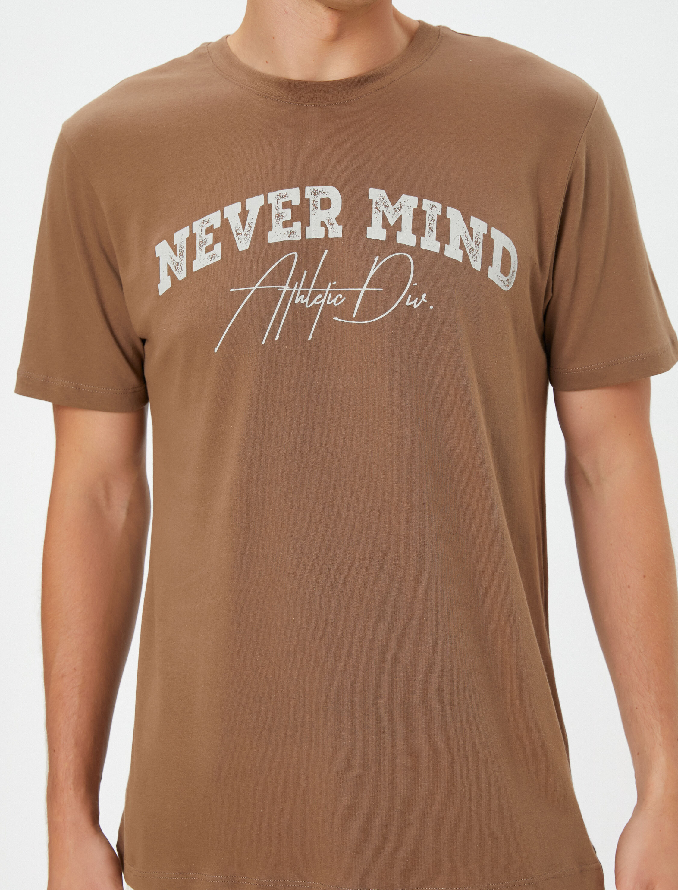   Slogan Baskılı Tişört Bisiklet Yaka Kısa Kollu