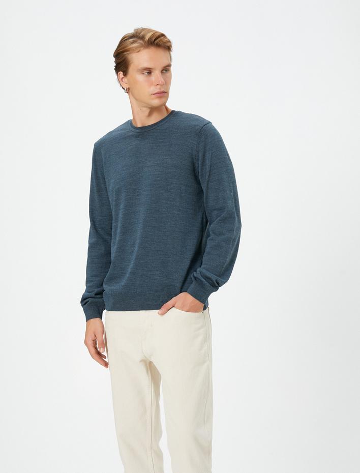  Basic Triko Kazak Bisiklet Yaka Dar Kesim Uzun Kollu