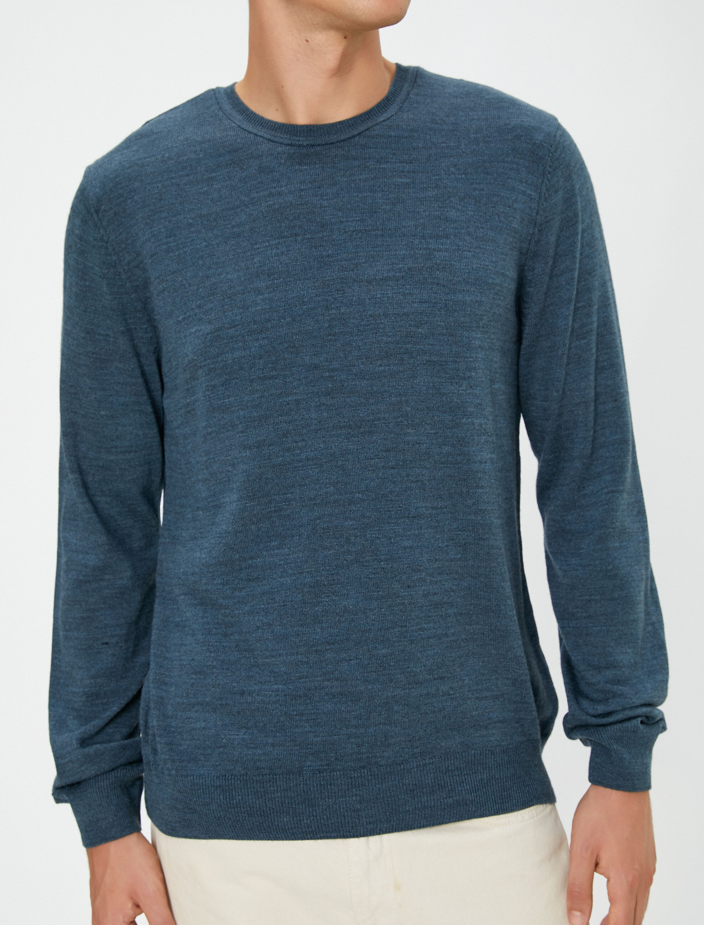   Basic Triko Kazak Bisiklet Yaka Dar Kesim Uzun Kollu