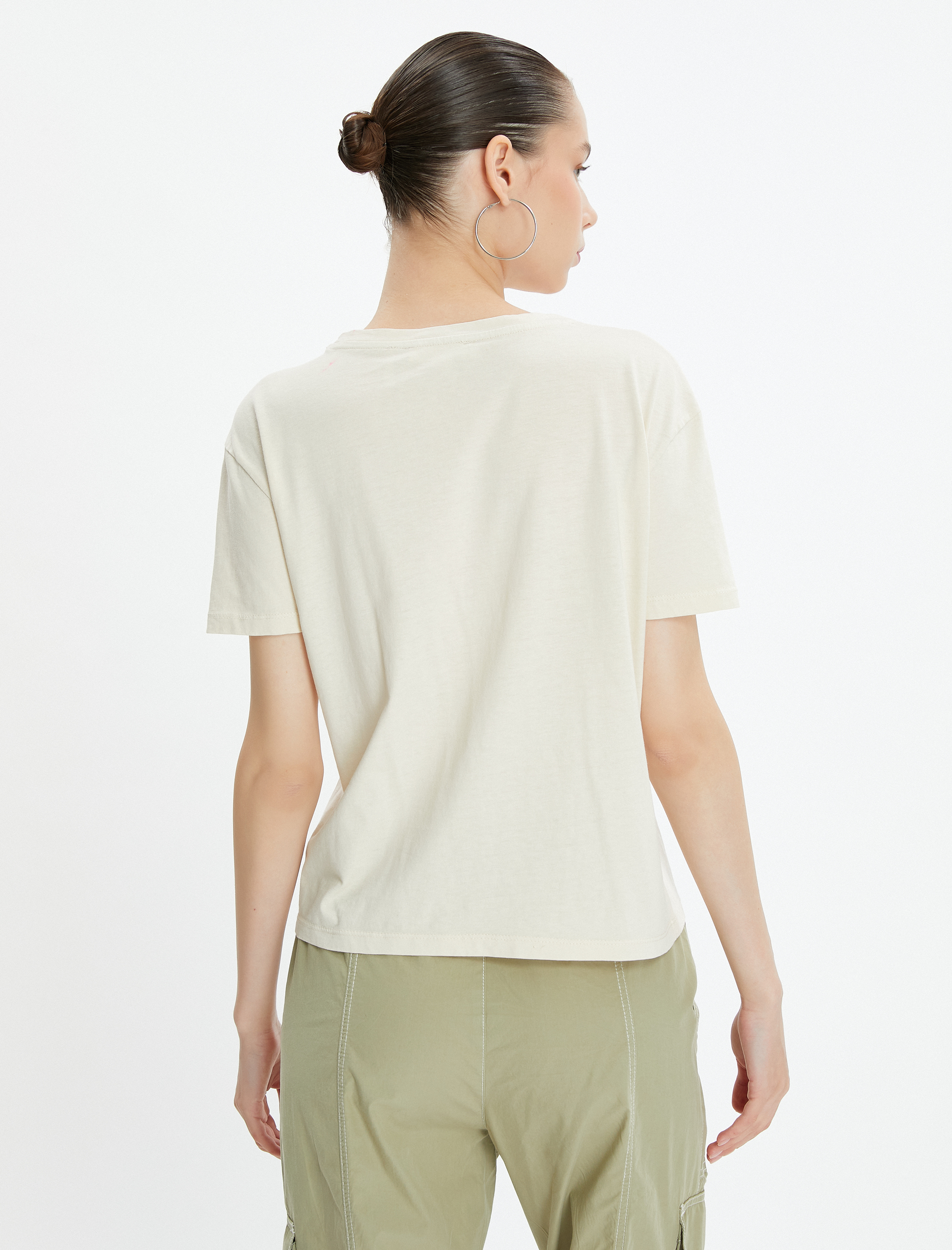 Basic Tişört Kısa Kollu Bisiklet Yaka Pamuklu