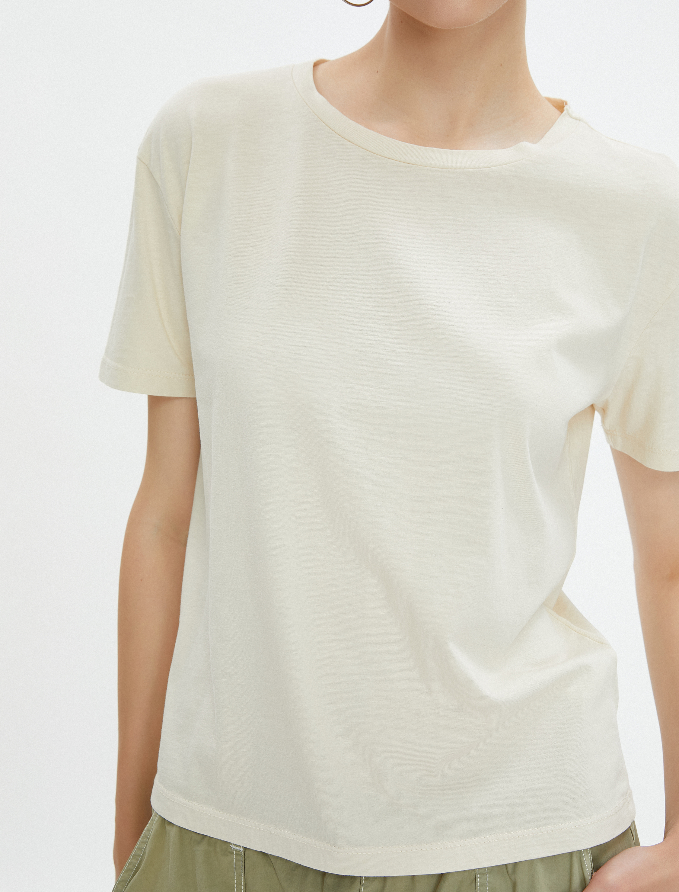 Basic Tişört Kısa Kollu Bisiklet Yaka Pamuklu