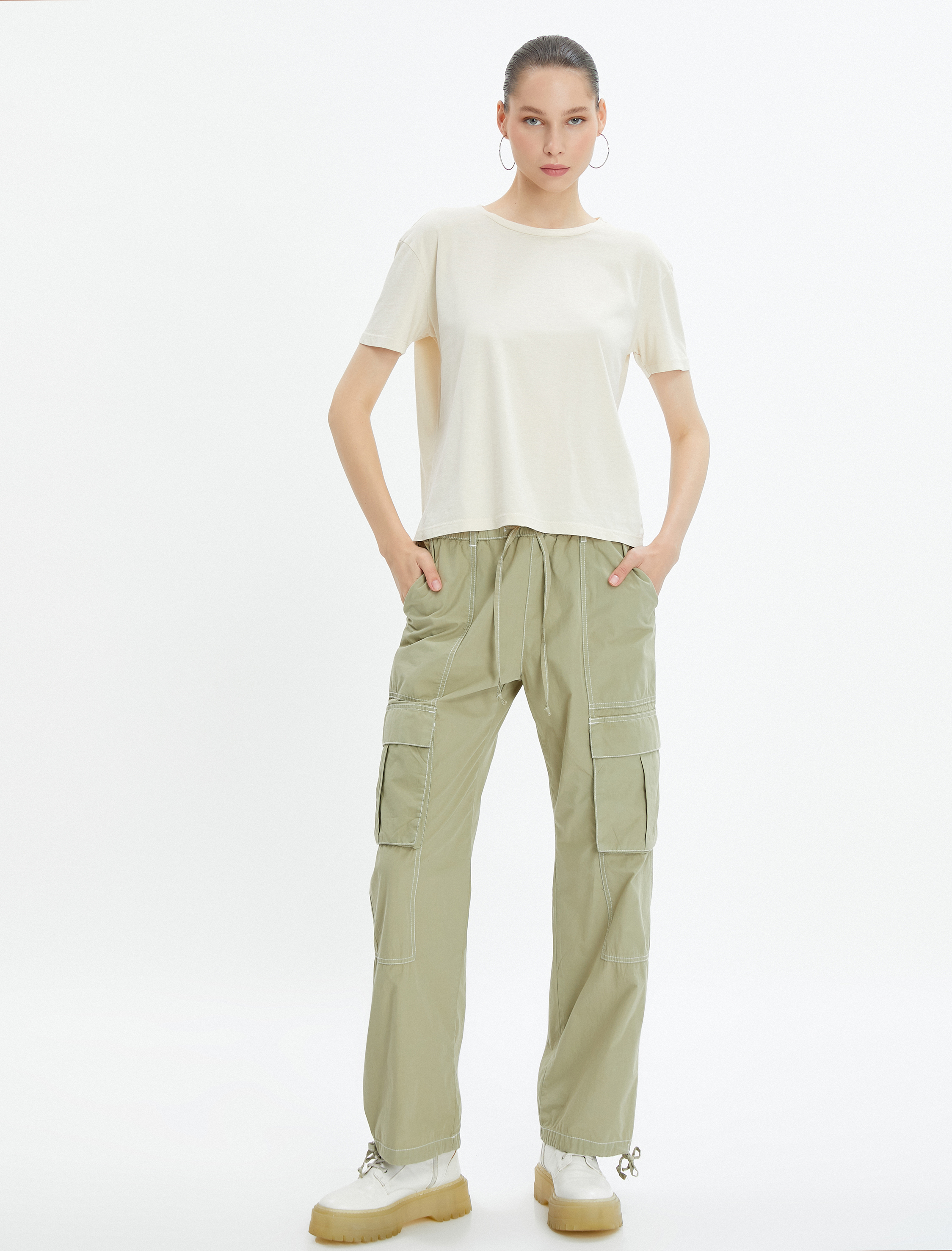 Basic Tişört Kısa Kollu Bisiklet Yaka Pamuklu