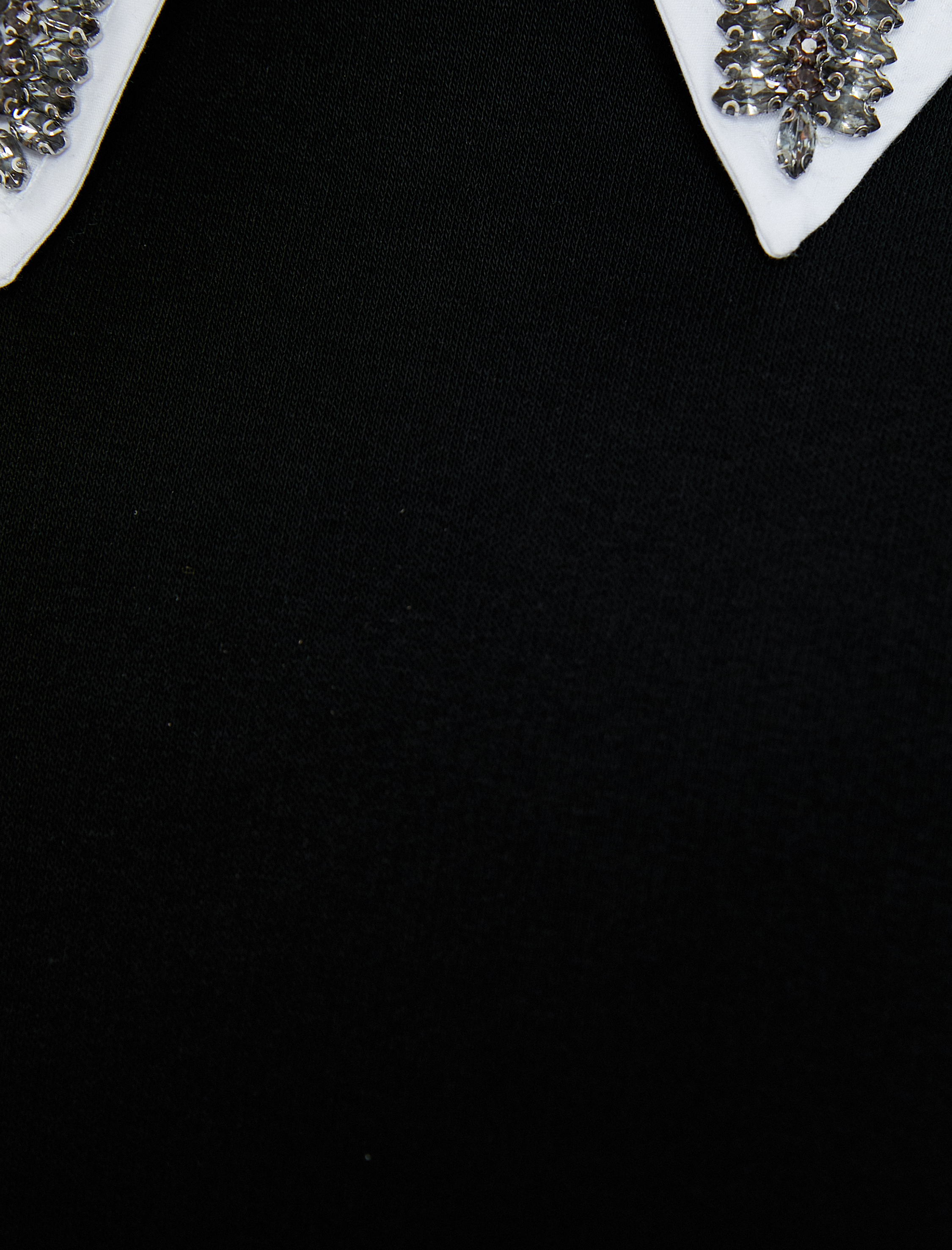   Sweatshirt Taşlı Gömlek Yaka Ribanalı Uzun Kollu