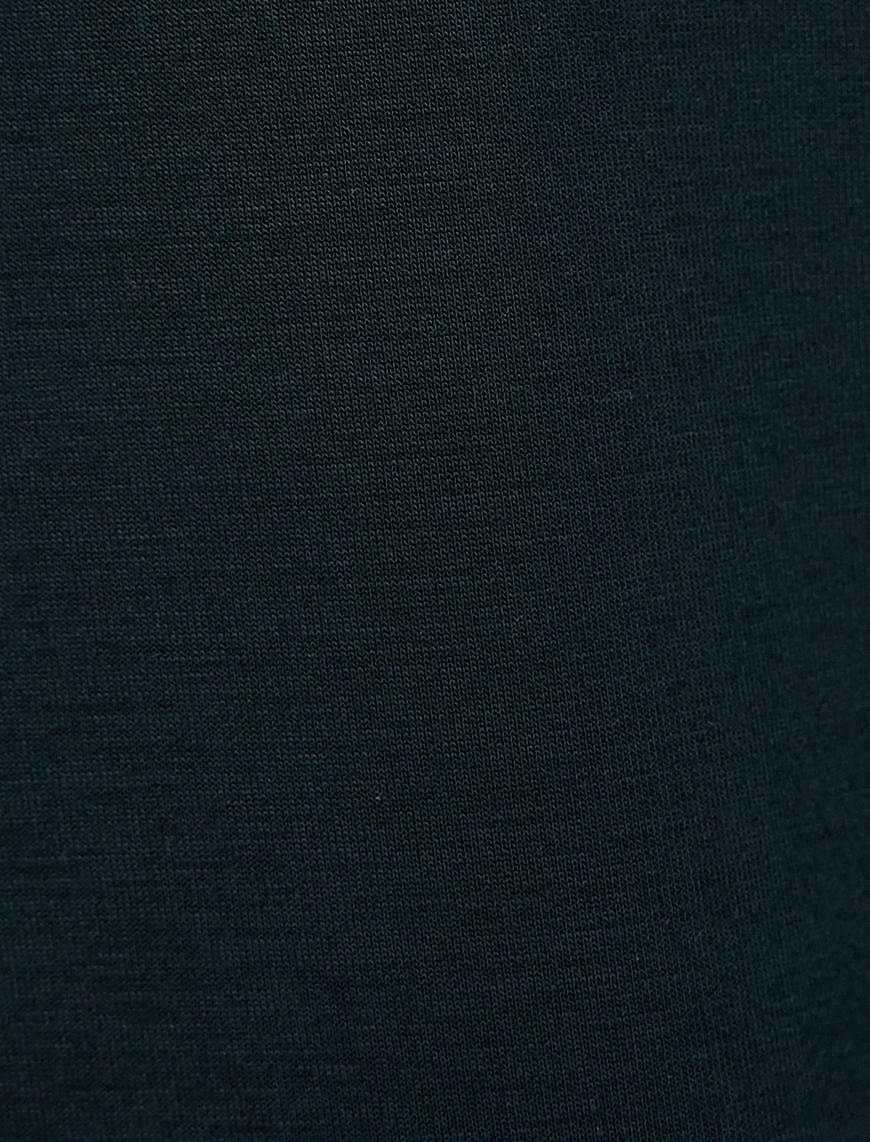   Kapşonlu Sweatshirt Dik Yaka Rahat Kesim Modal Kumaş Yumuşak Tuşe Dokulu