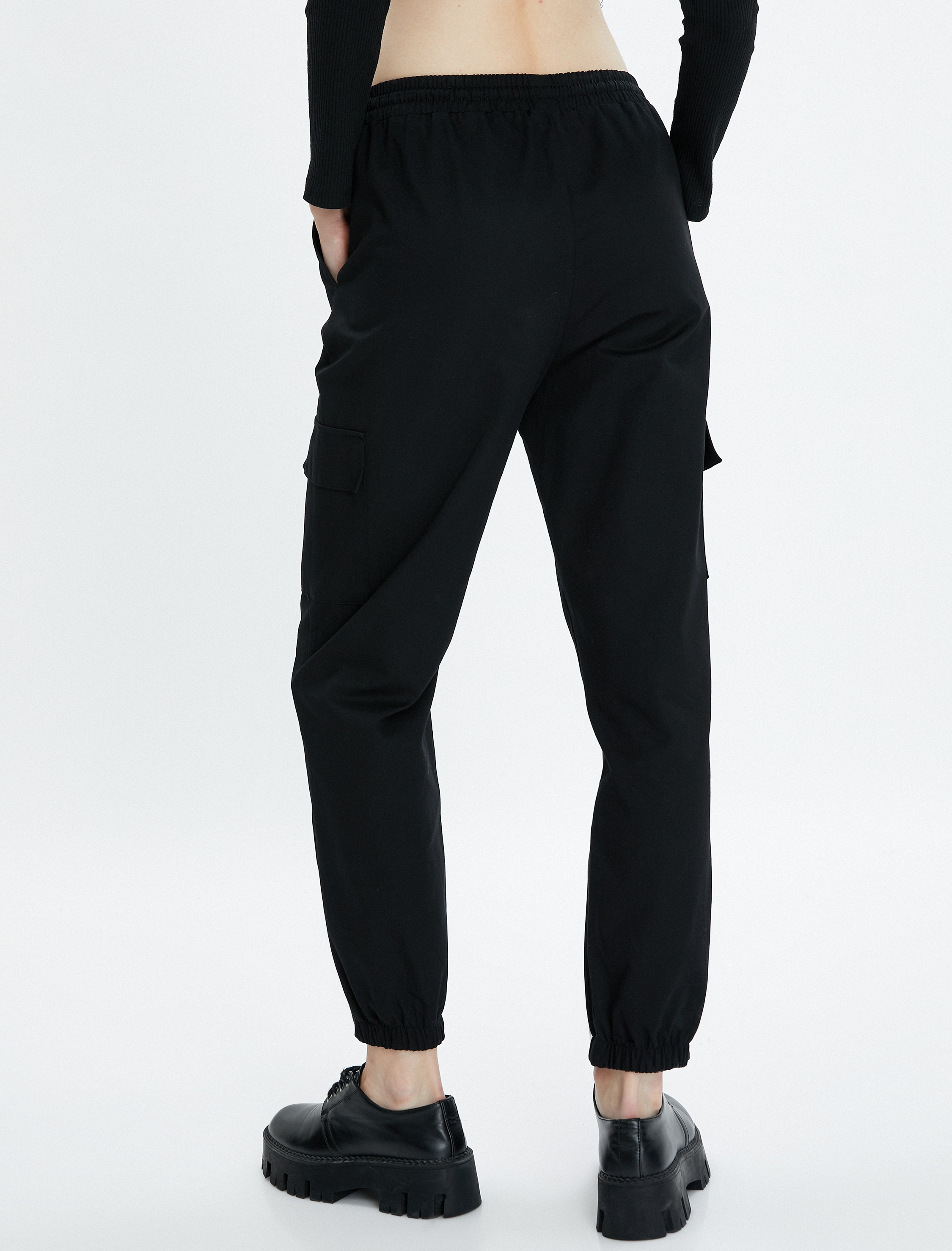   Kargo Gabardin Pantolon Beli Bağlamalı Cepli Pamuklu