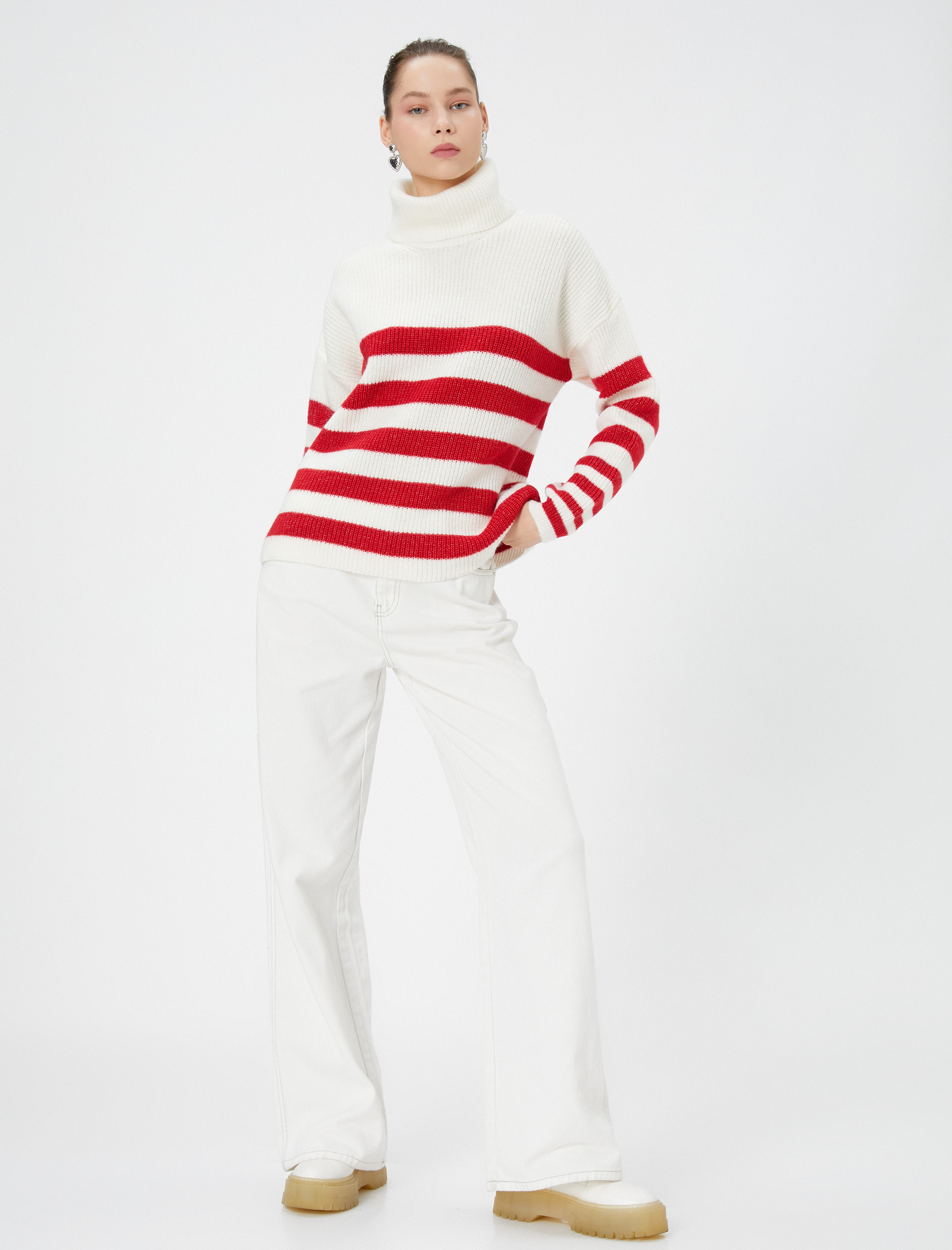   Yılbaşı Kazağı Balıkçı Yaka Triko Yumuşak Dokulu Uzun Kollu