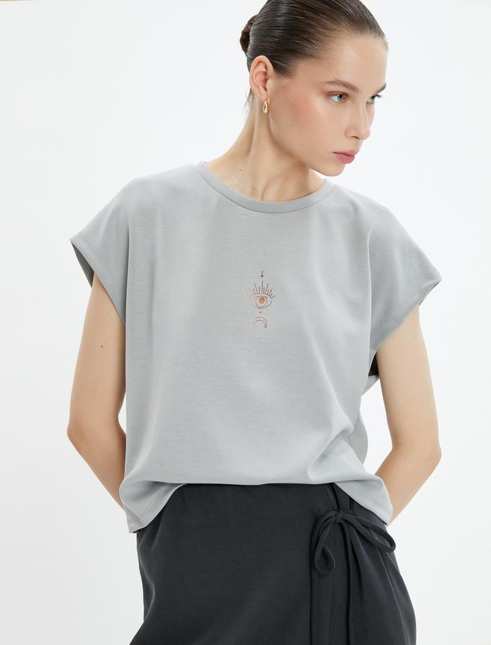  Yoga Tişört Arkası Pencere Detaylı Modal Kumaş Yumuşak Tuşe Dokulu