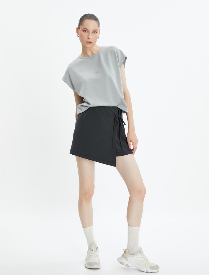  Yoga Tişört Arkası Pencere Detaylı Modal Kumaş Yumuşak Tuşe Dokulu