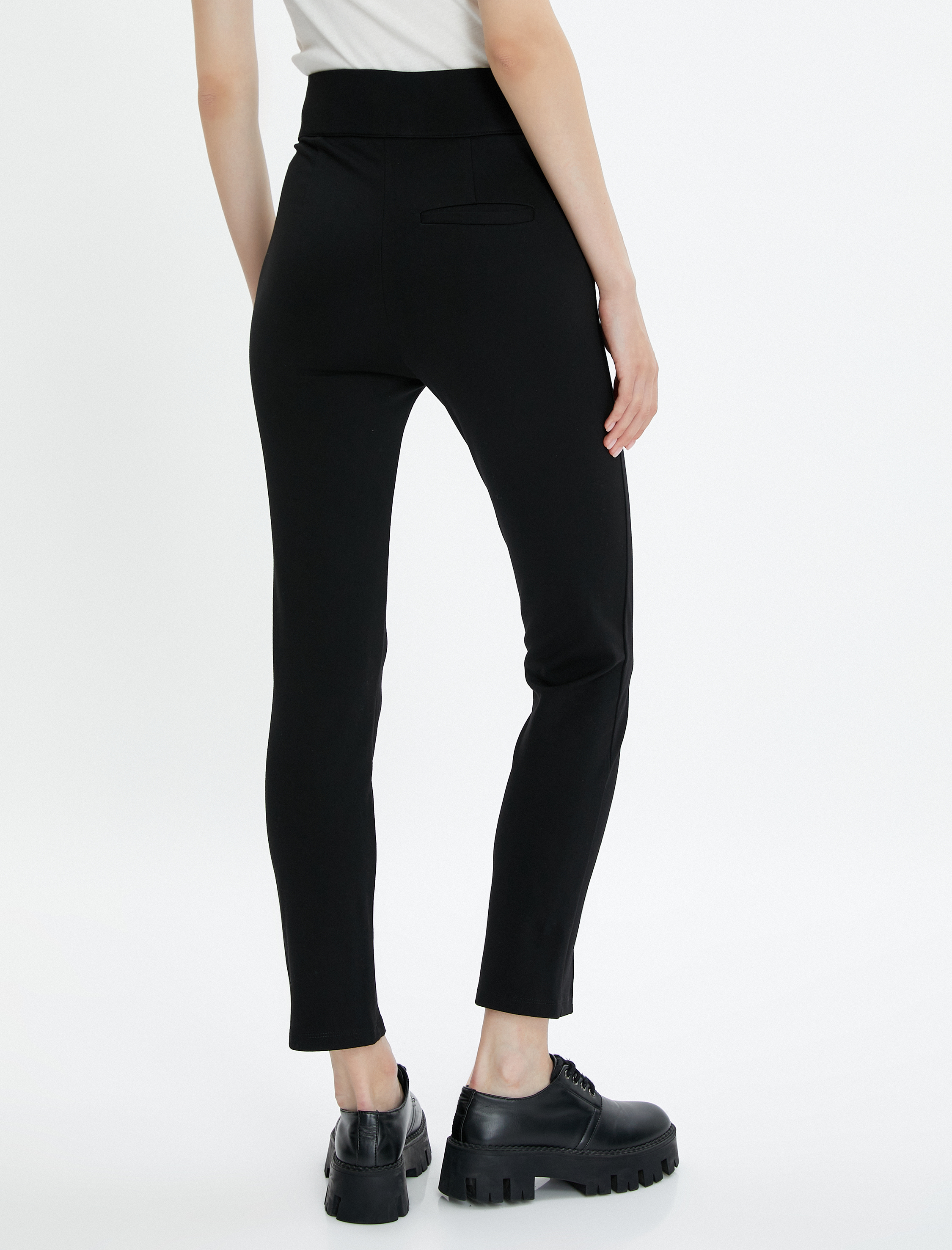   Tayt Pantolon Yırtmaç Detaylı Yüksek Belli Beli Lastikli