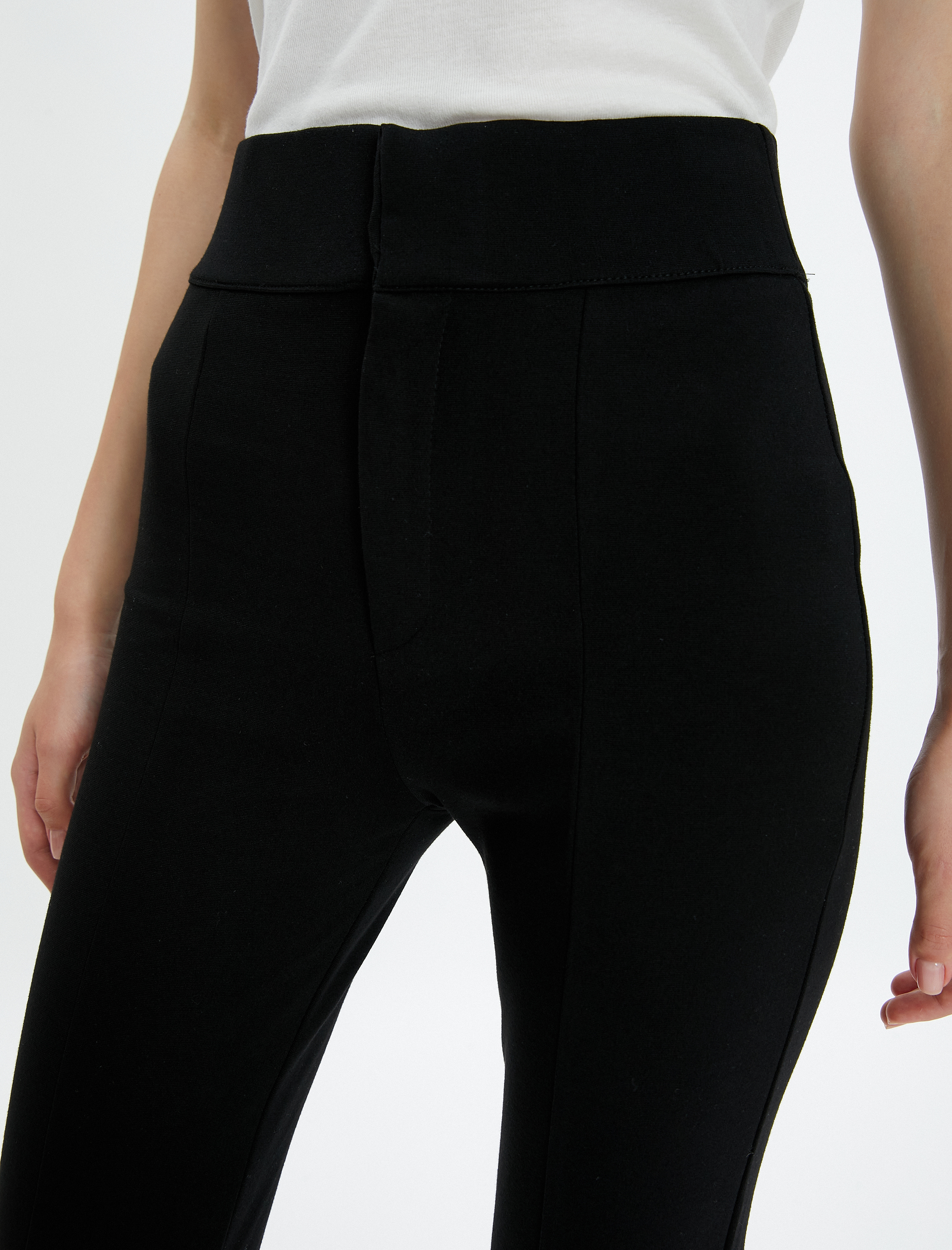   Tayt Pantolon Yırtmaç Detaylı Yüksek Belli Beli Lastikli