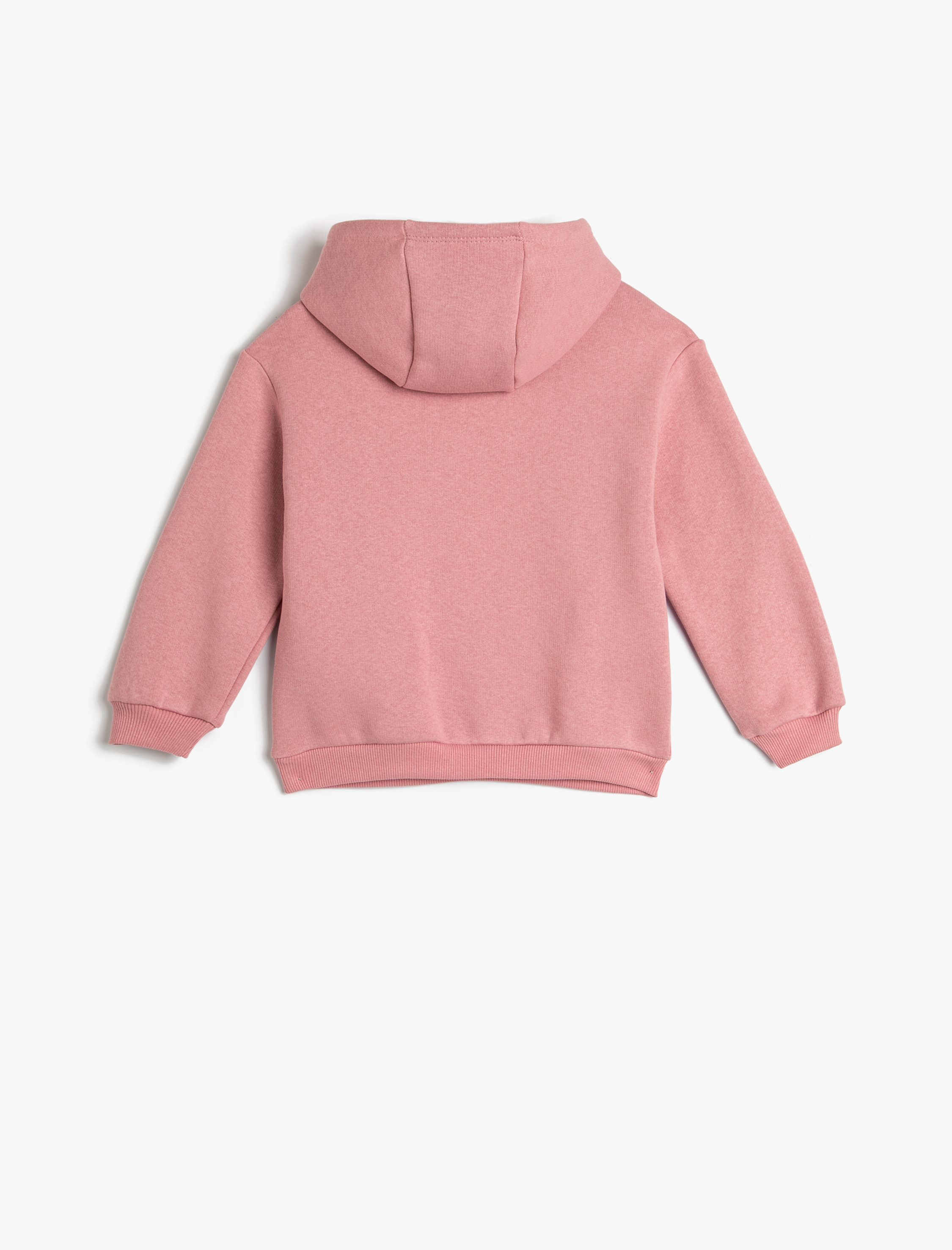  Kız Bebek Kapşonlu Sweatshirt Dinozor Baskılı Uzun Kollu Şardonlu