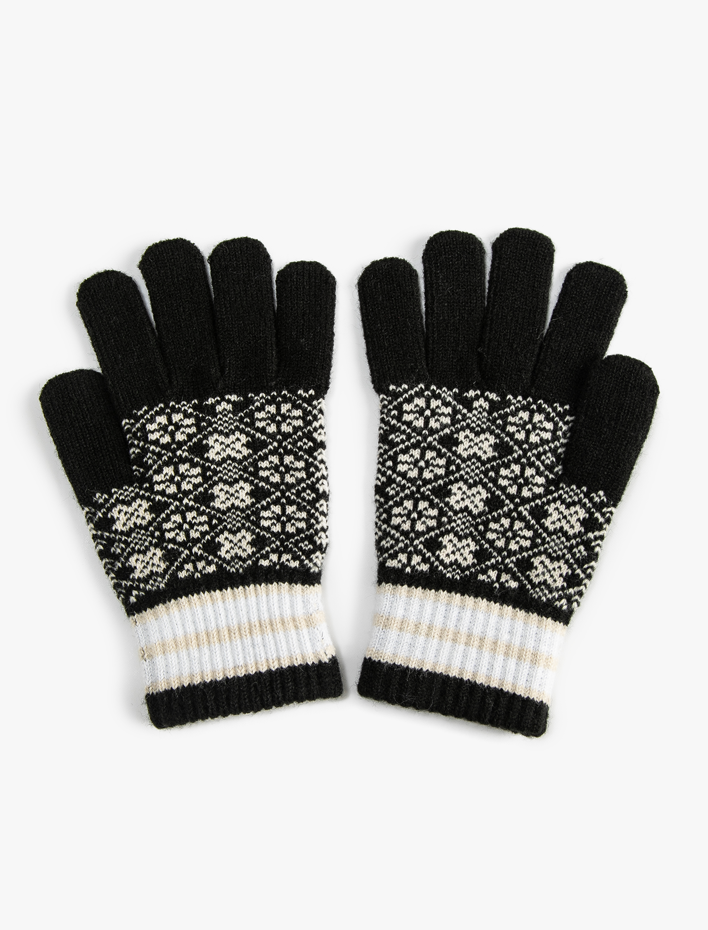  Kadın Desenli Triko Eldiven