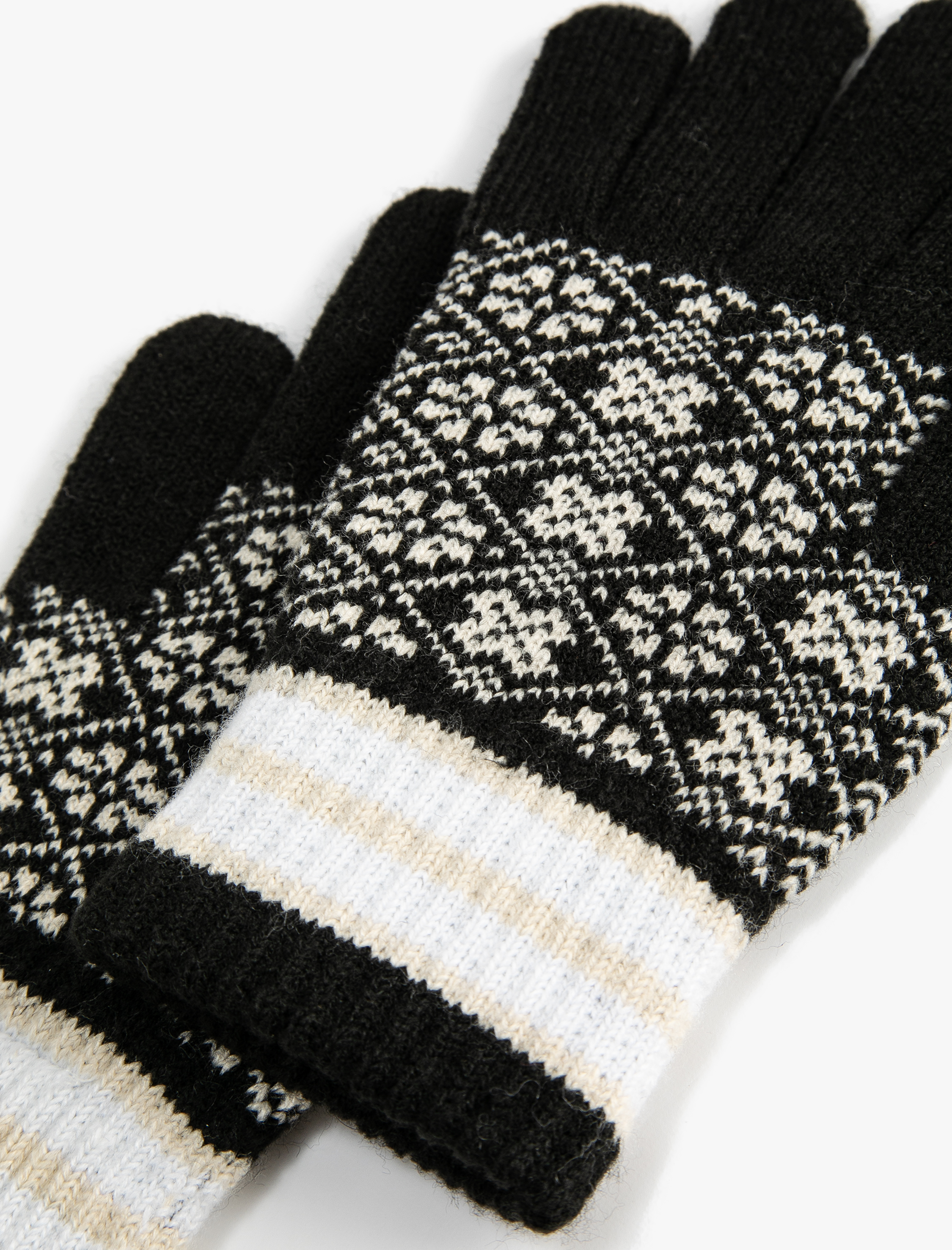  Kadın Desenli Triko Eldiven