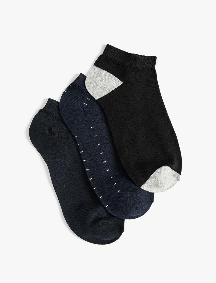 Erkek Patik Çorap Seti 3'lü Çok Renkli