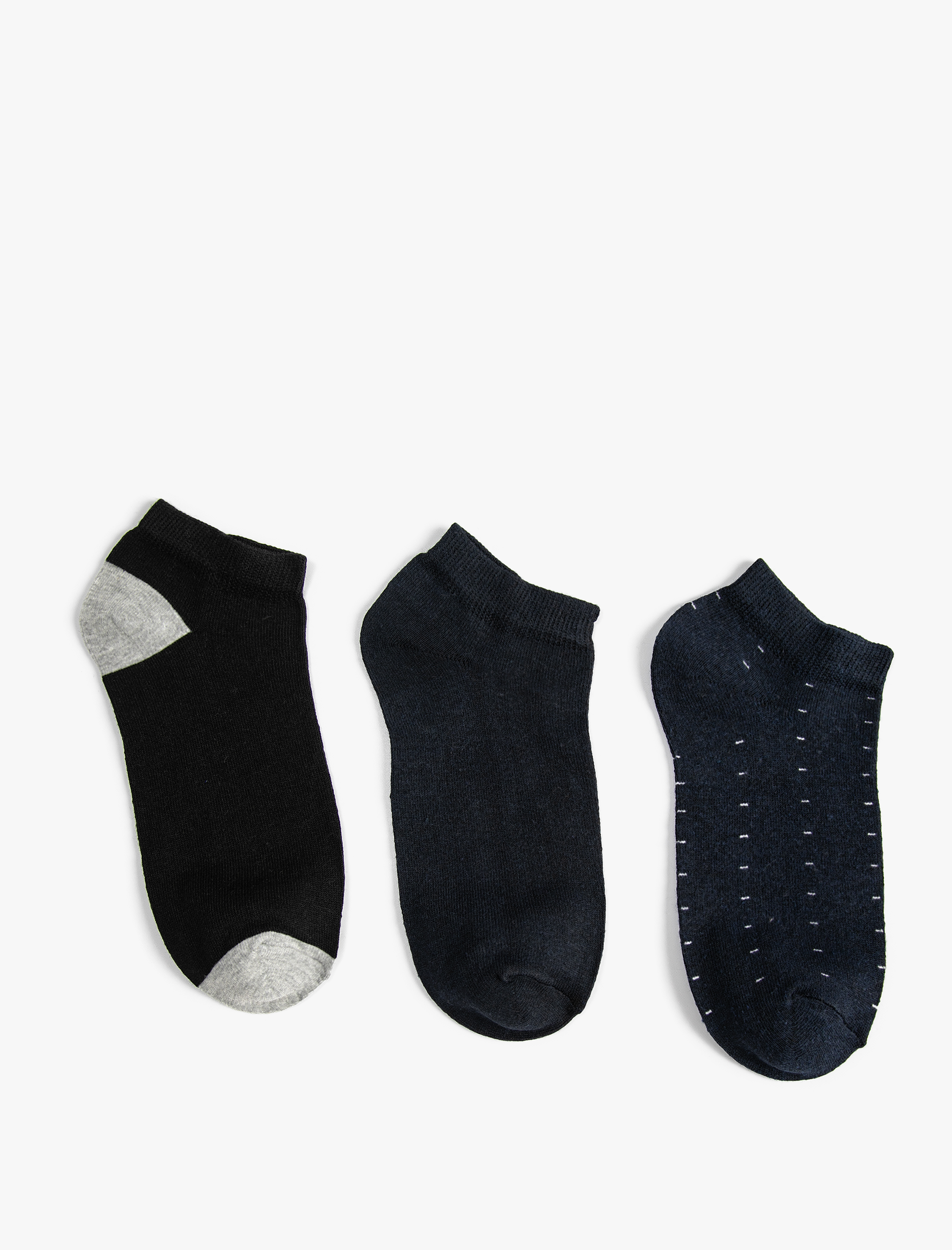  Erkek Patik Çorap Seti 3'lü Çok Renkli