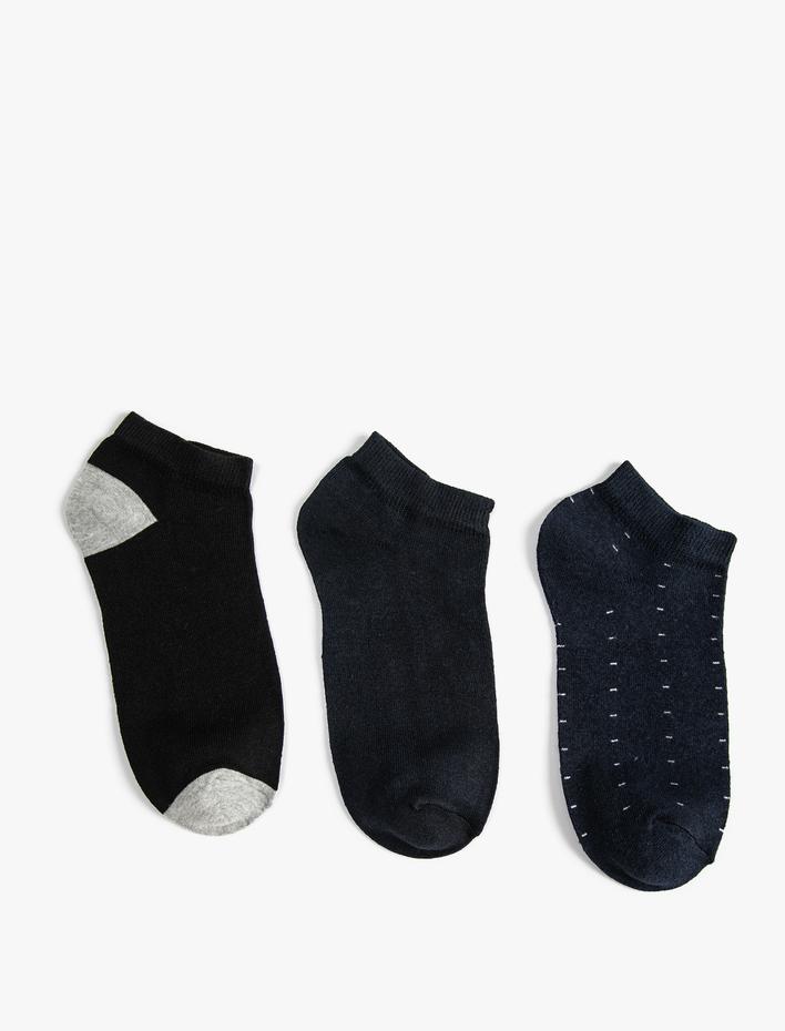 Erkek Patik Çorap Seti 3'lü Çok Renkli