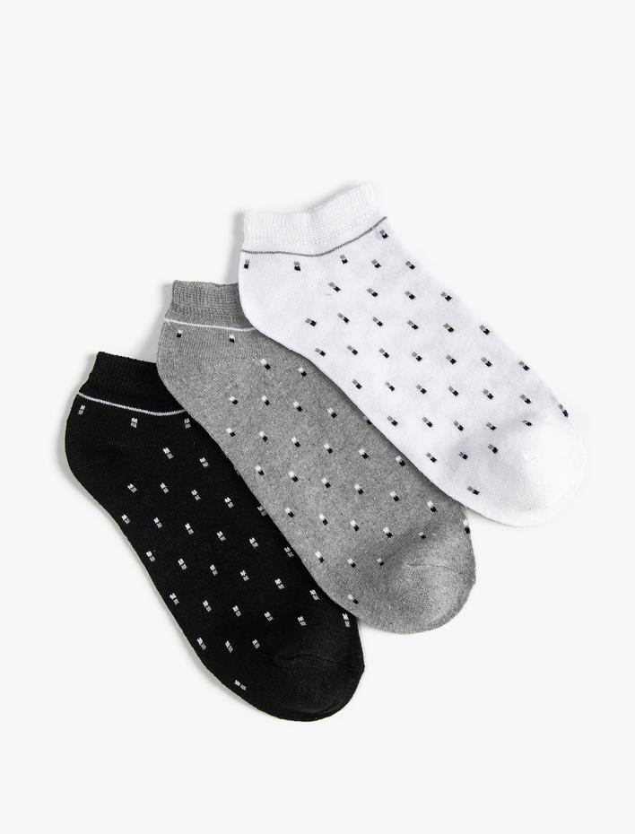 Erkek Patik Çorap Seti 3'lü Çok Renkli