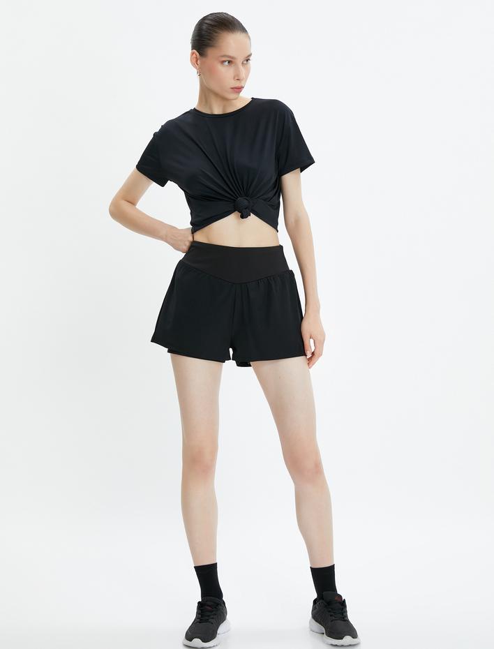  Basic Spor Tişört Kısa Kollu Bisiklet Yaka Yumuşak Tuşe