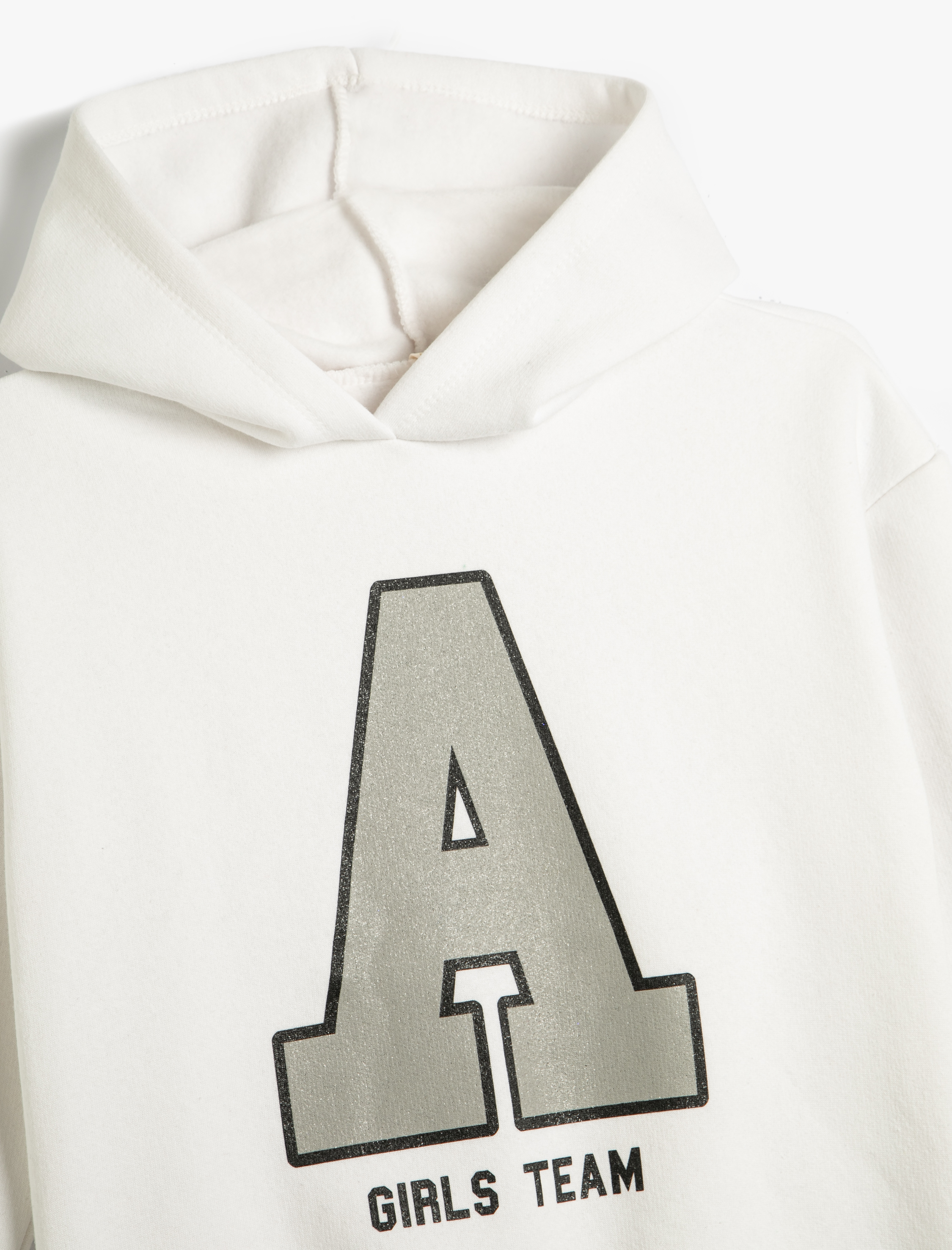 Kız Çocuk Kapşonlu Sweatshirt Sim Baskı Detaylı Uzun Kollu Şardonlu