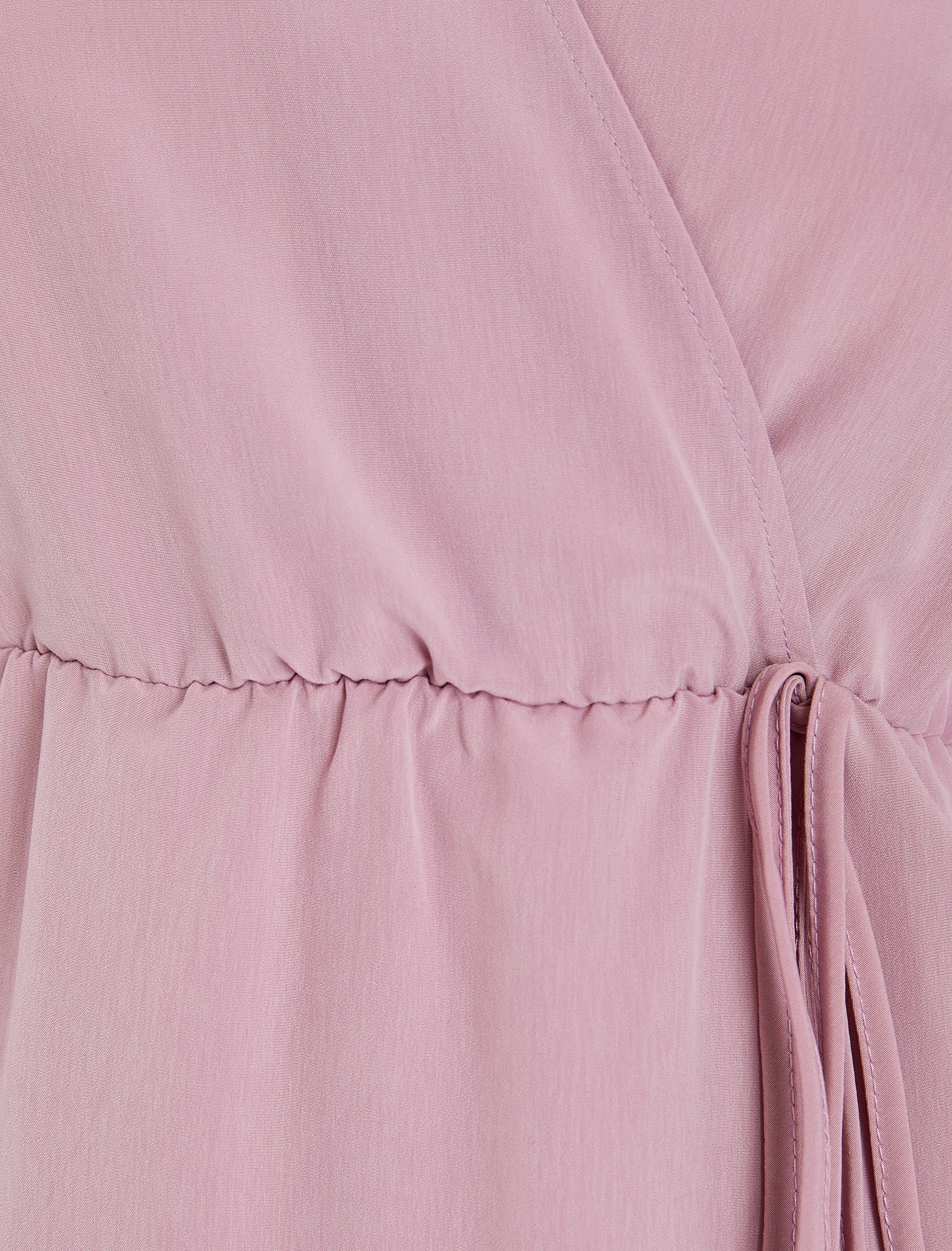 Midi Kruvaze Elbise Uzun Kollu Bağlama Detaylı