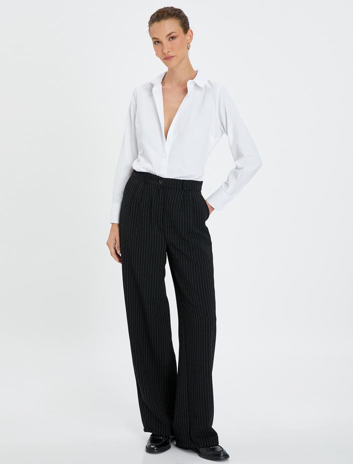  Klasik Gömlek Uzun Kollu Düğmeli Slim Fit