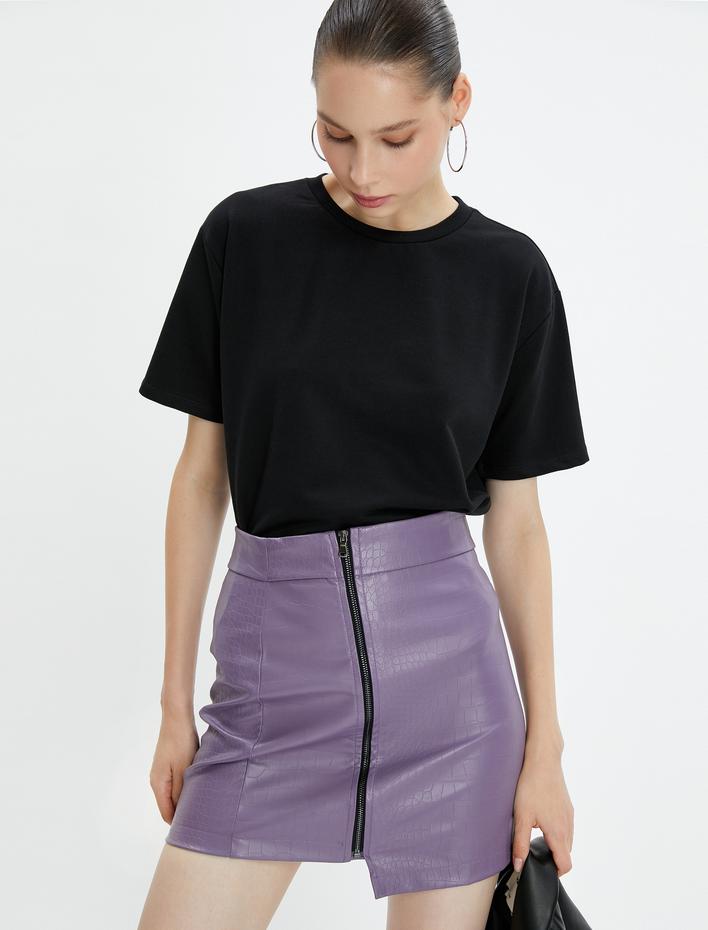  Basic Tişört Pamuklu Kısa Kollu Bisiklet Yaka