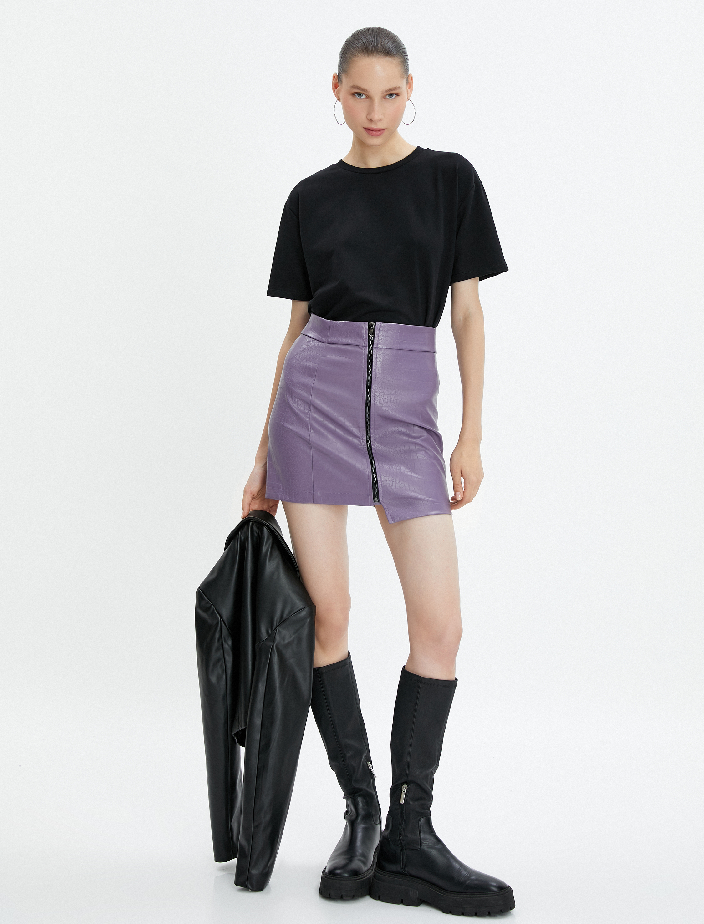   Basic Tişört Pamuklu Kısa Kollu Bisiklet Yaka