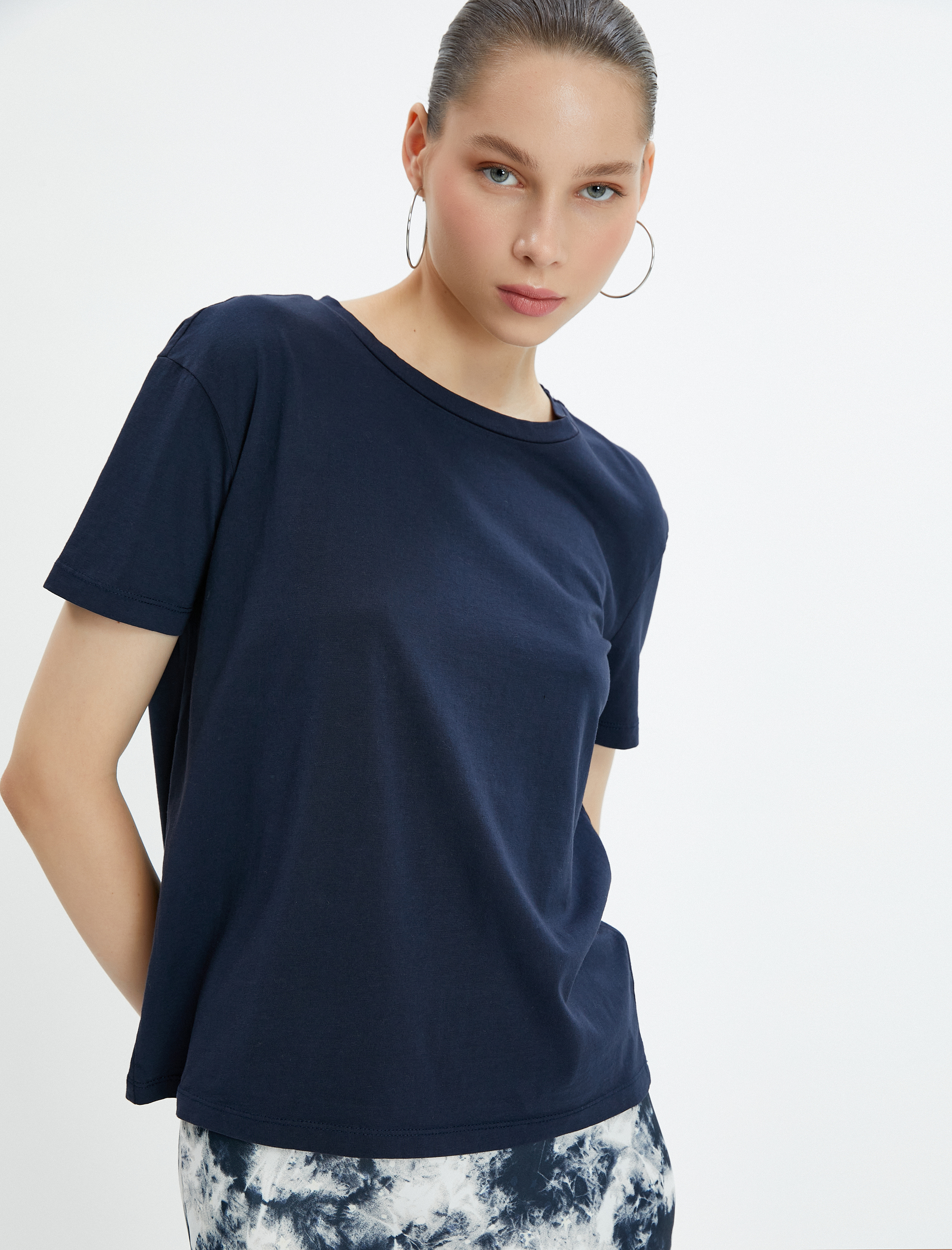   Basic Tişört Kısa Kollu Bisiklet Yaka Pamuklu