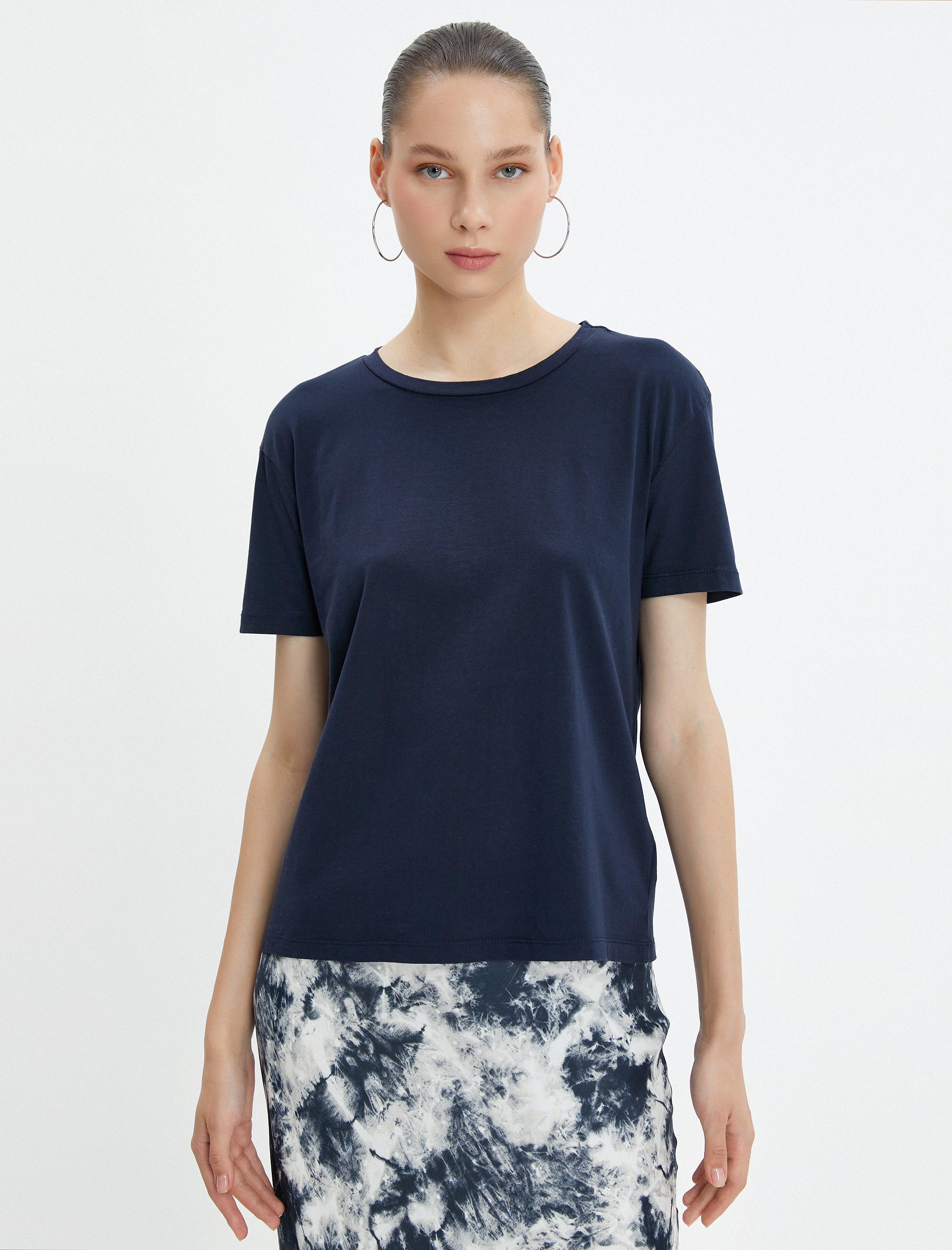   Basic Tişört Kısa Kollu Bisiklet Yaka Pamuklu