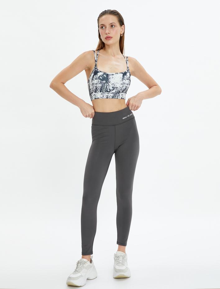  Spor Tayt Yüksek Bel Su Bazlı Baskı Detaylı