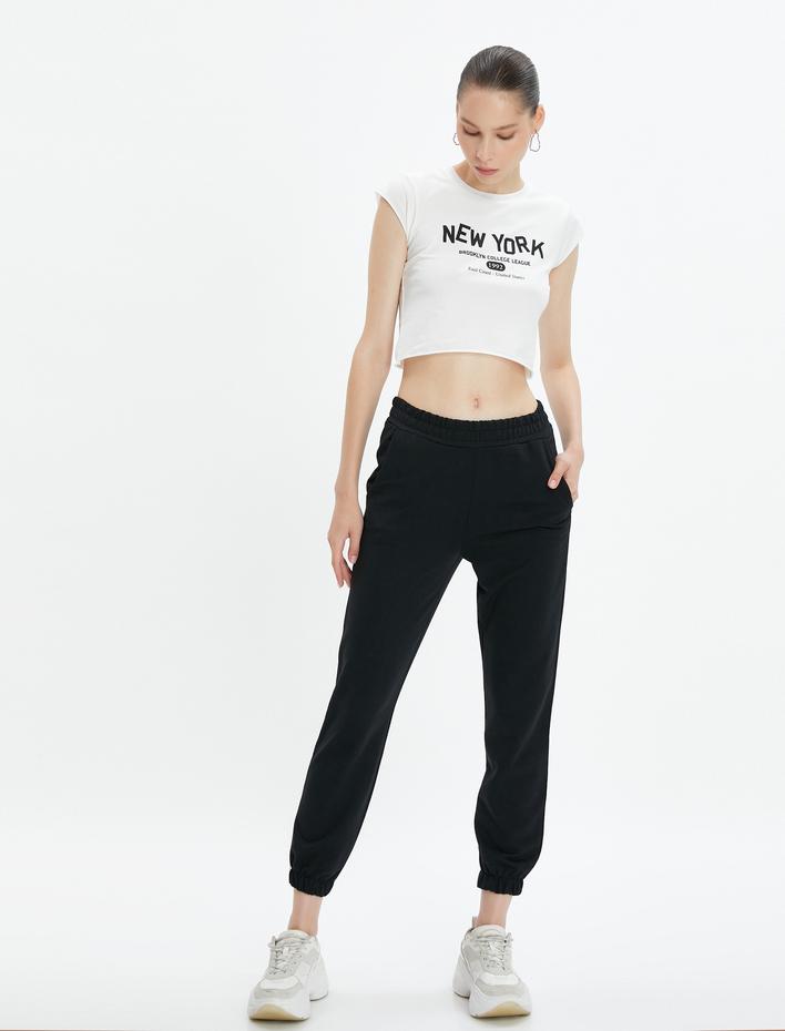  Basic Jogger Eşofman Altı  Beli Bağlamalı Cepli