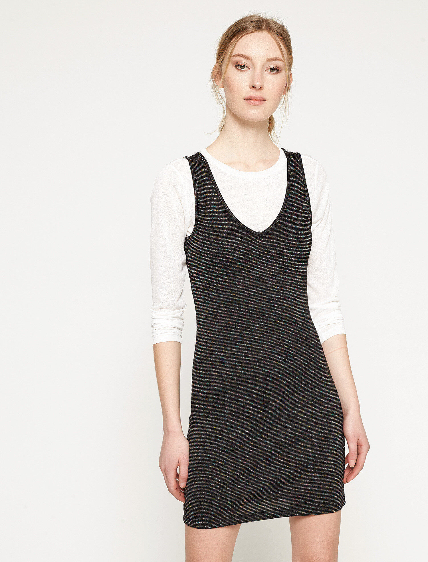   Parıltılı Mini Jile Elbise