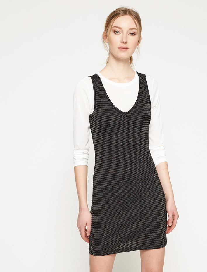  Parıltılı Mini Jile Elbise