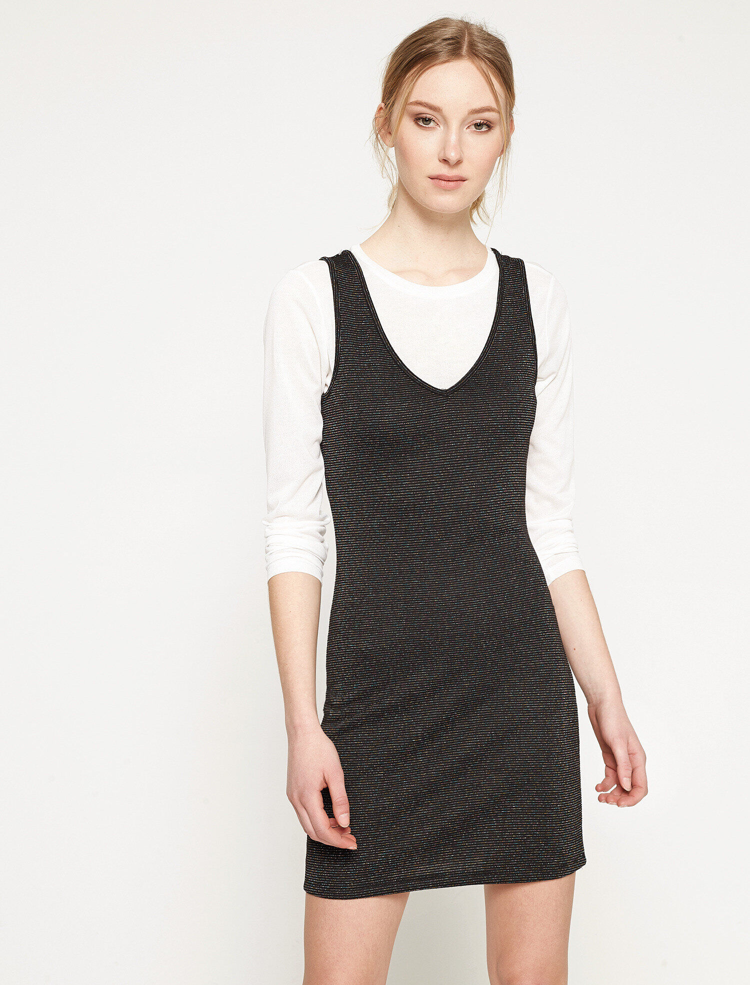   Parıltılı Mini Jile Elbise