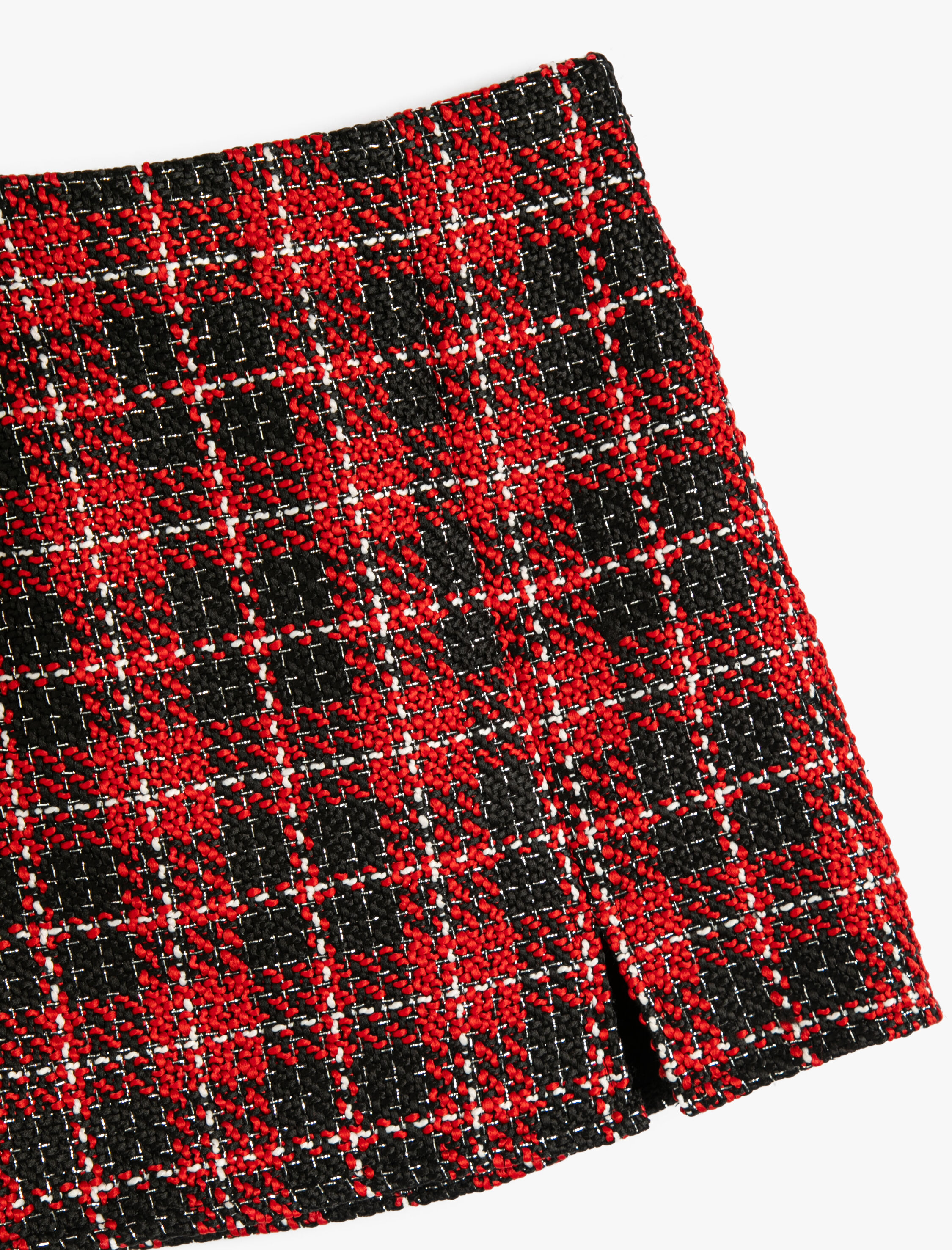  Kız Çocuk Şort Etek Ekose Desenli Beli Lastikli Anvelop