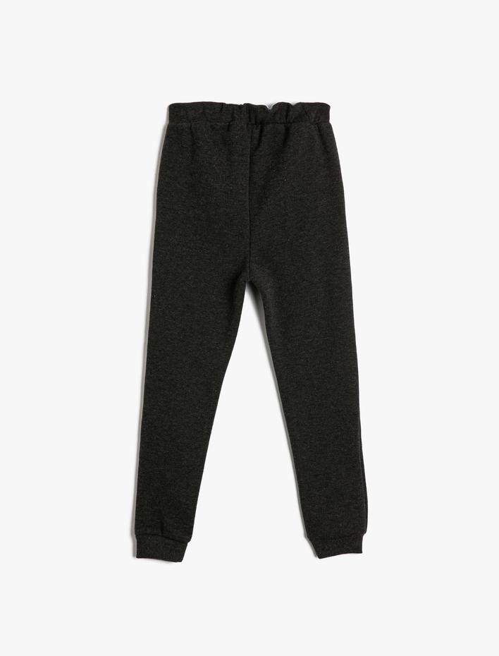 Erkek Bebek Jogger Eşofman Altı Beli Lastikli Cepli Fırfır Detaylı Şardonlu Pamuklu