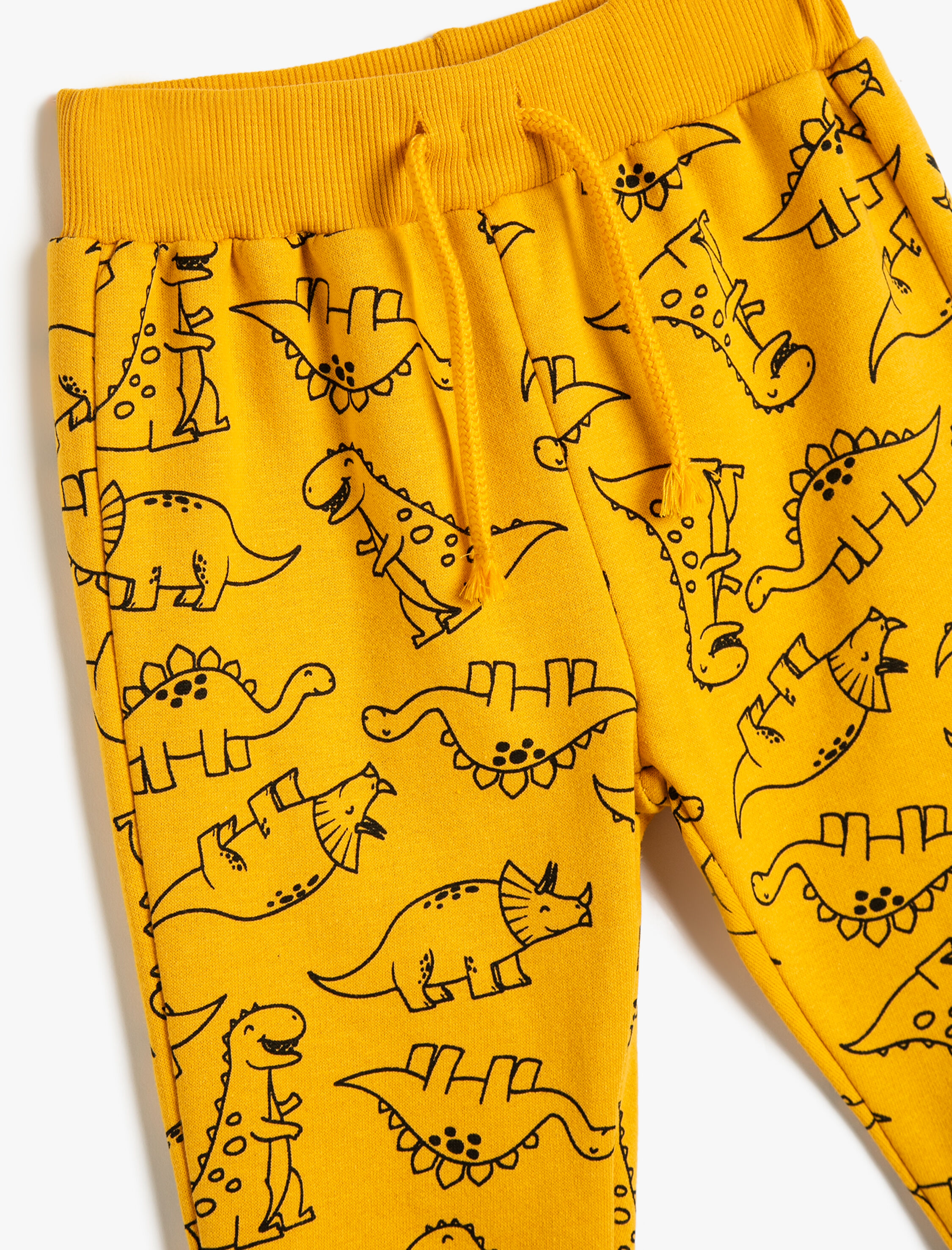  Erkek Bebek Jogger Eşofman Altı Dinozor Baskılı Beli Bağlamalı Şardonlu Pamuklu