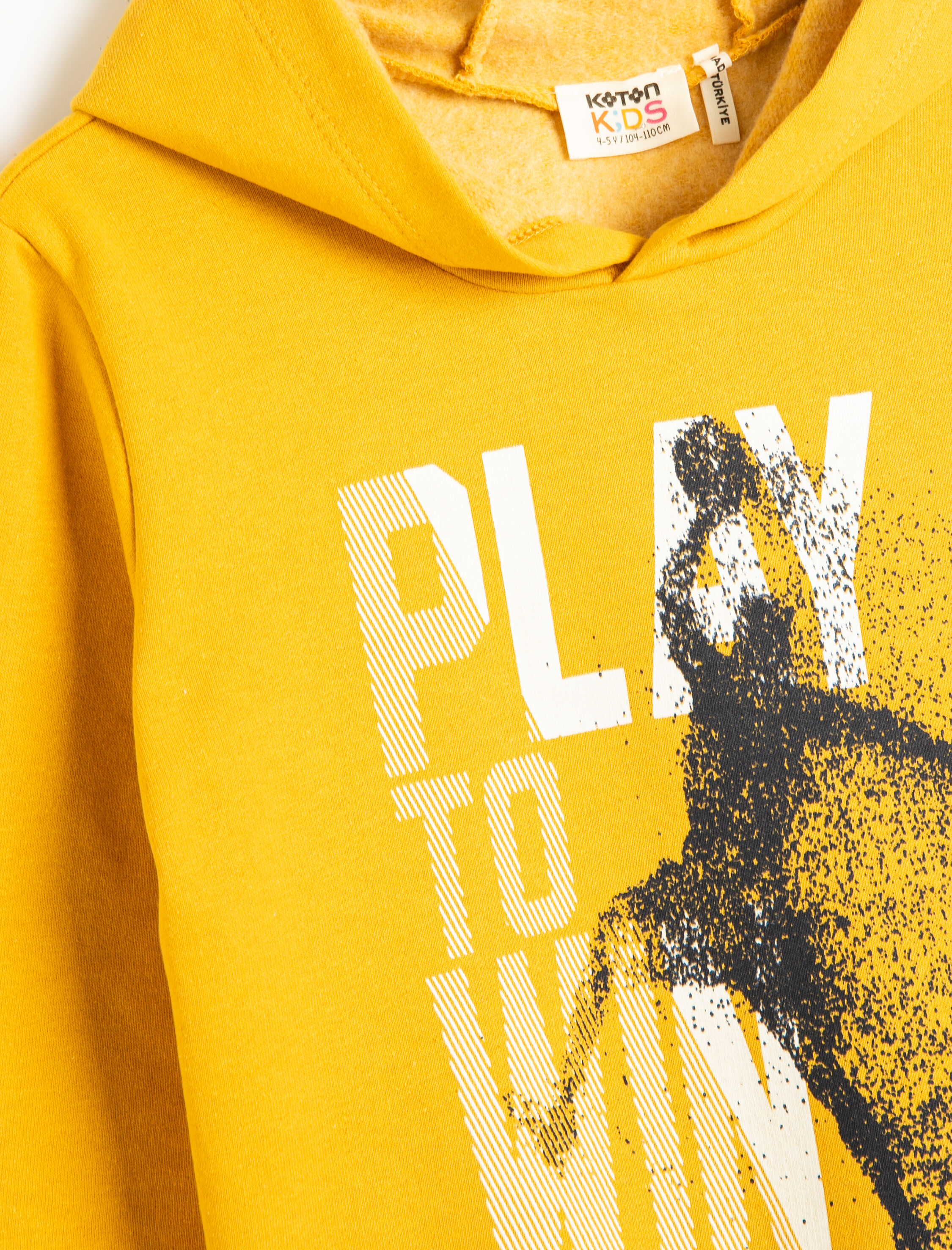 Erkek Çocuk Kapşonlu Sweatshirt Basketbol Baskılı Uzun Kollu Şardonlu