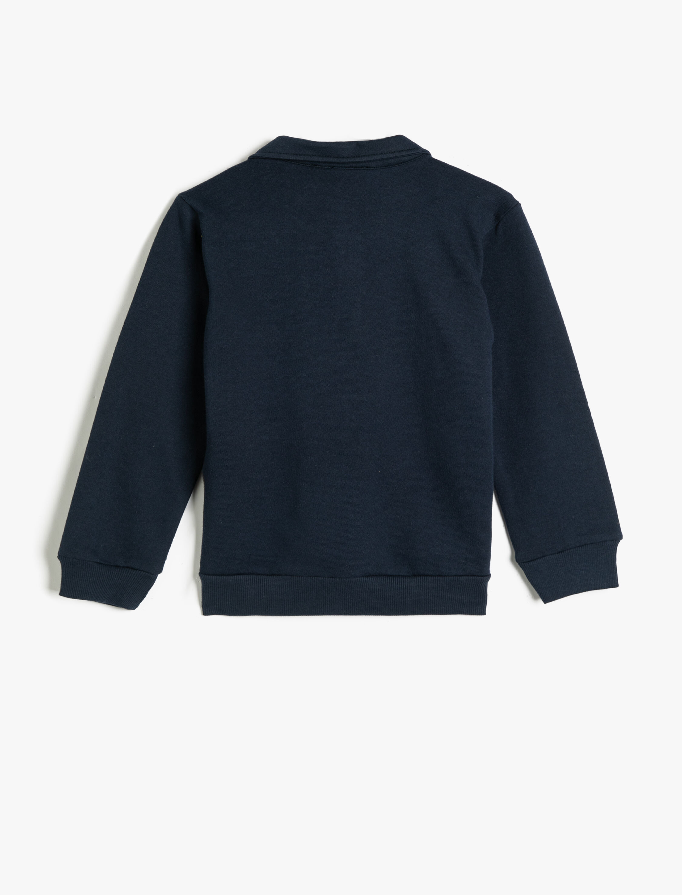  Erkek Çocuk Polo Yaka Sweatshirt Düğme Detaylı Uzun Kollu Şardonlu Pamuklu