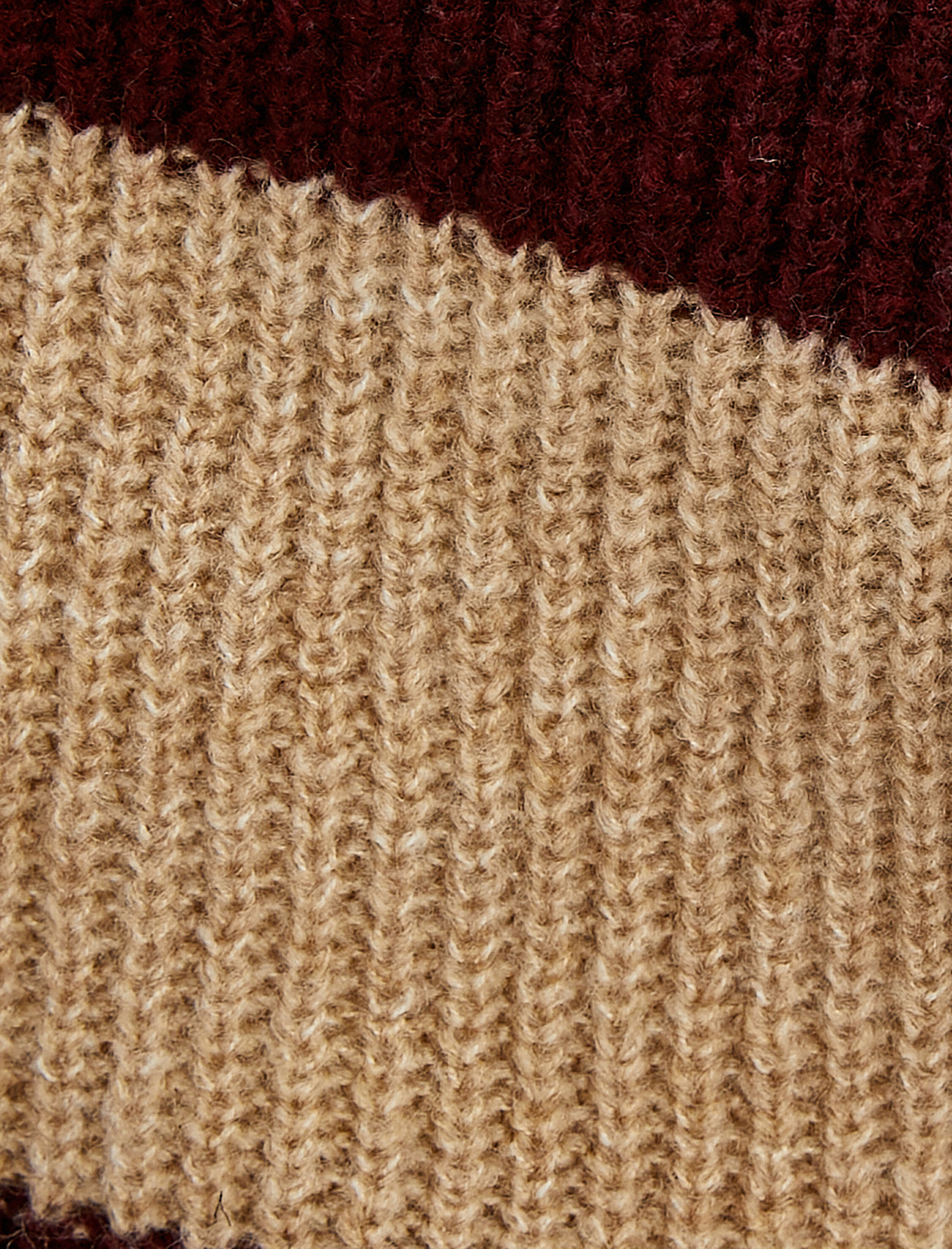   Uzun Örgü Kazak Triko Uzun Kollu Bisiklet Yaka