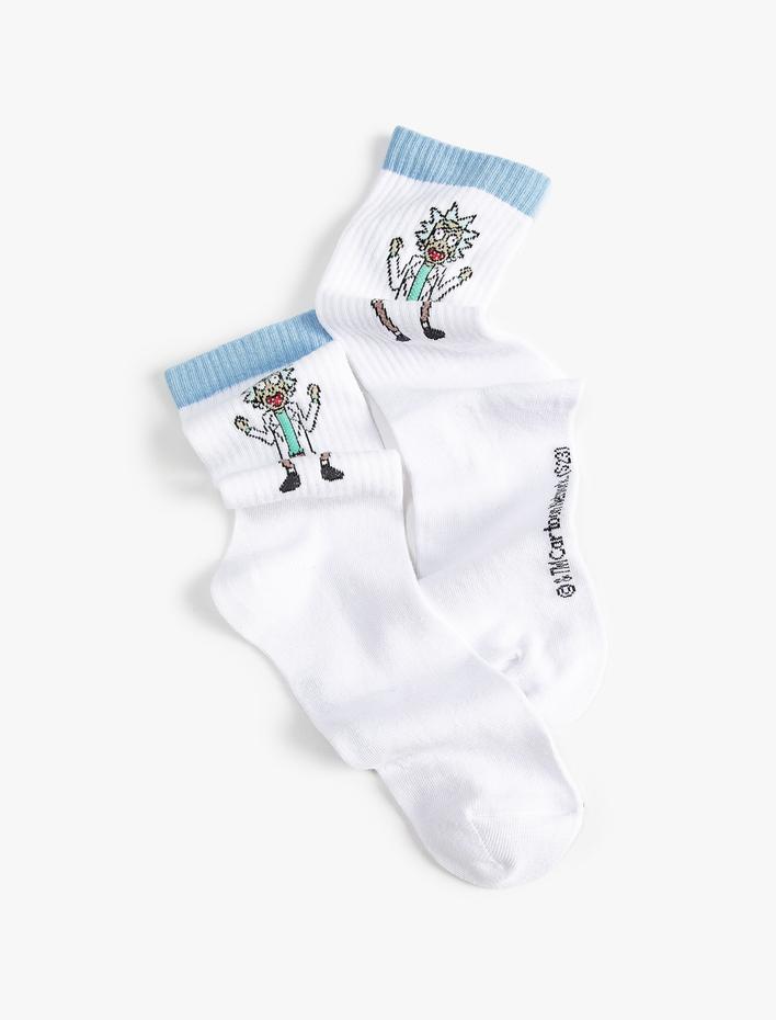 Erkek Rick and Morty Çorap Lisanslı Pamuk Karışımlı