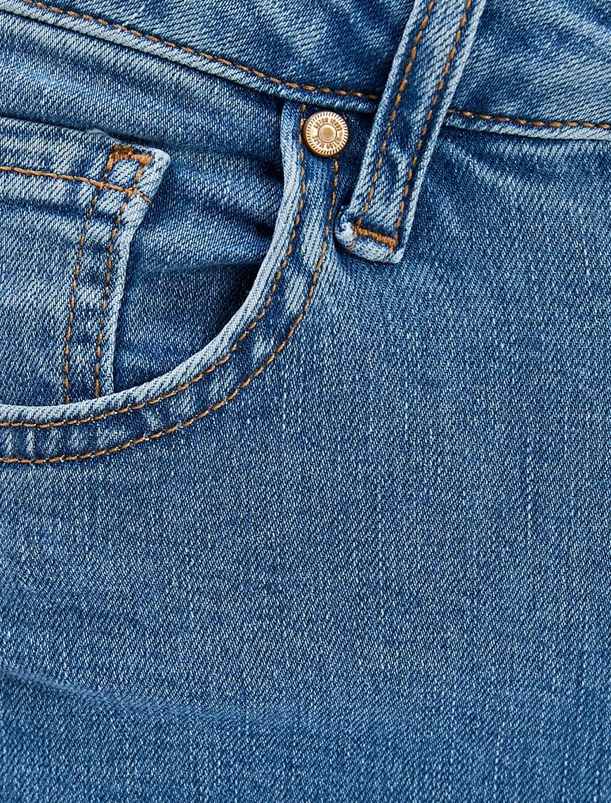   İspanyol Paça Kot Pantolon Dar Kesim Yüksek Bel - Flare Jean