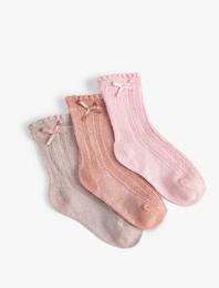 3'lü Basic Çorap Seti Kurdeleli