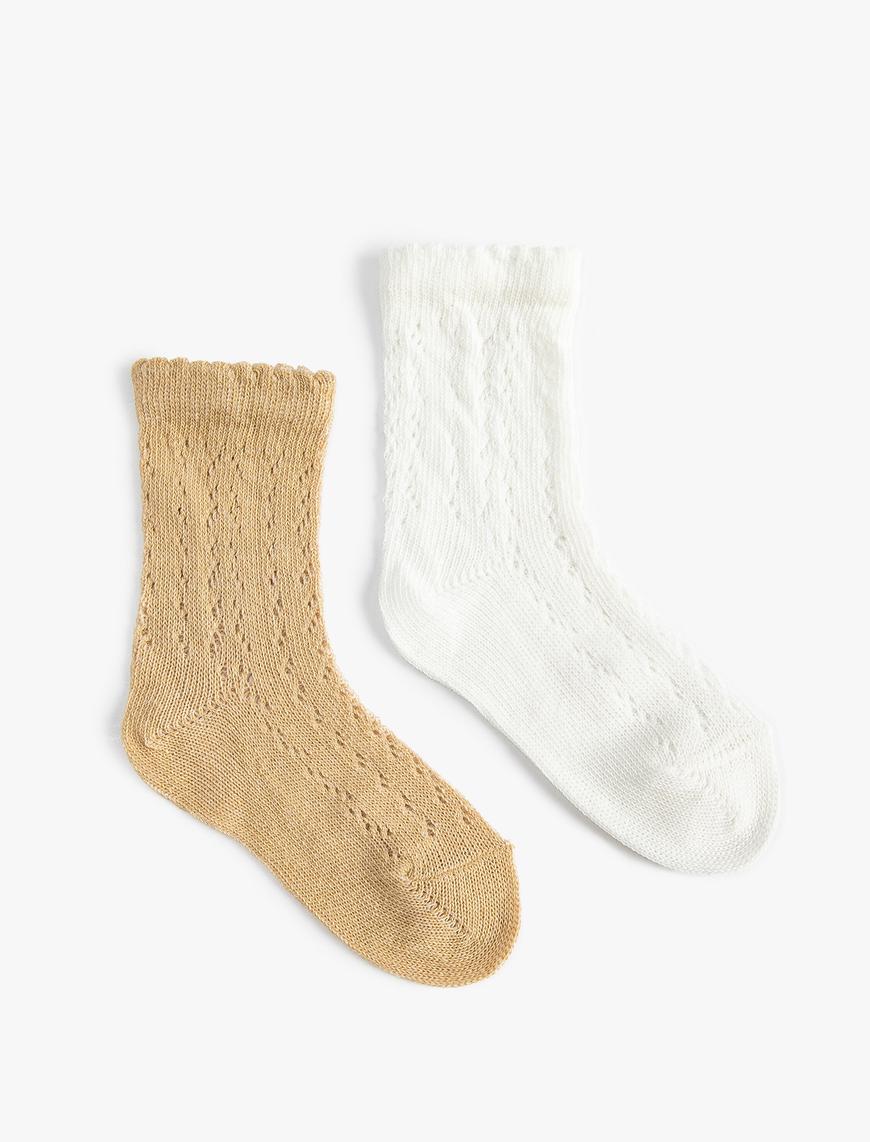  Kız Bebek 2'li Basic Çorap Seti
