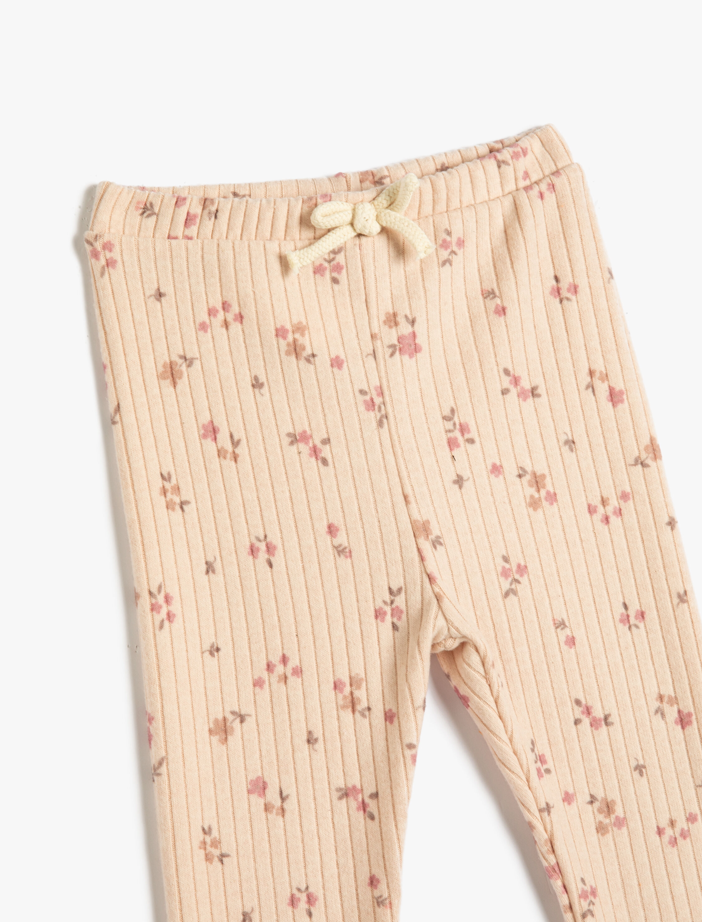  Kız Bebek Çiçekli Tayt Ribanalı Beli Lastikli Pamuklu