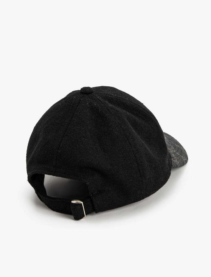 Kadın Cap Şapka Suni Deri Detaylı