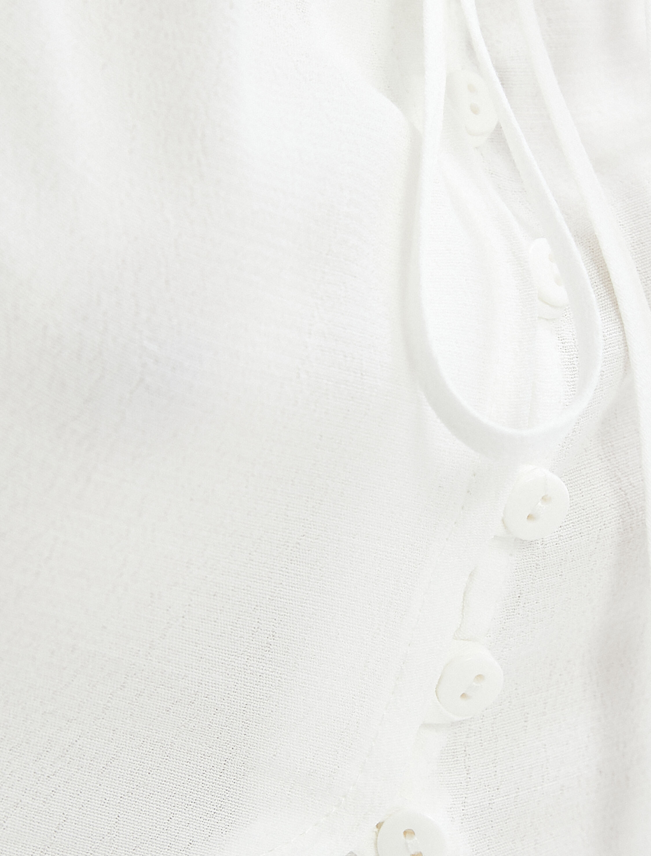   Balon Kol Crop Bluz Fırfırlı U Yaka Bağlamalı Uzun Kollu Viskon