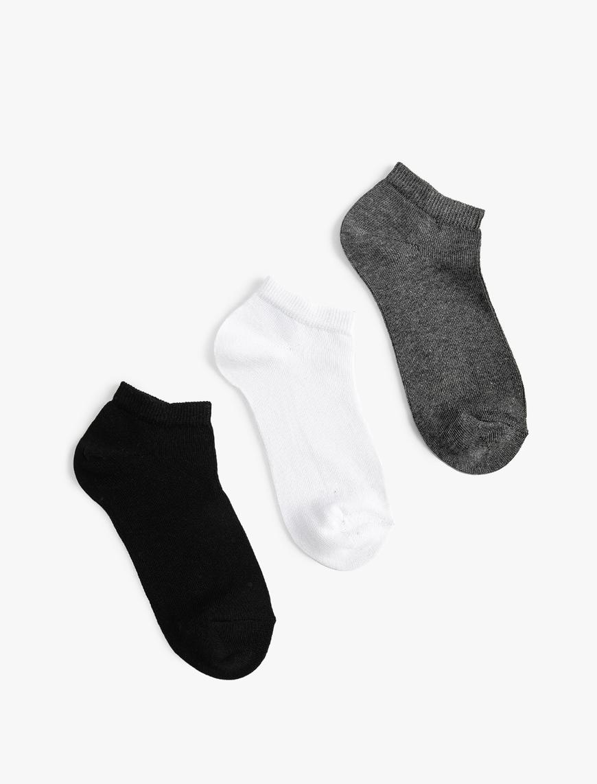  Erkek Çocuk 3'lü Basic Patik Çorap Seti